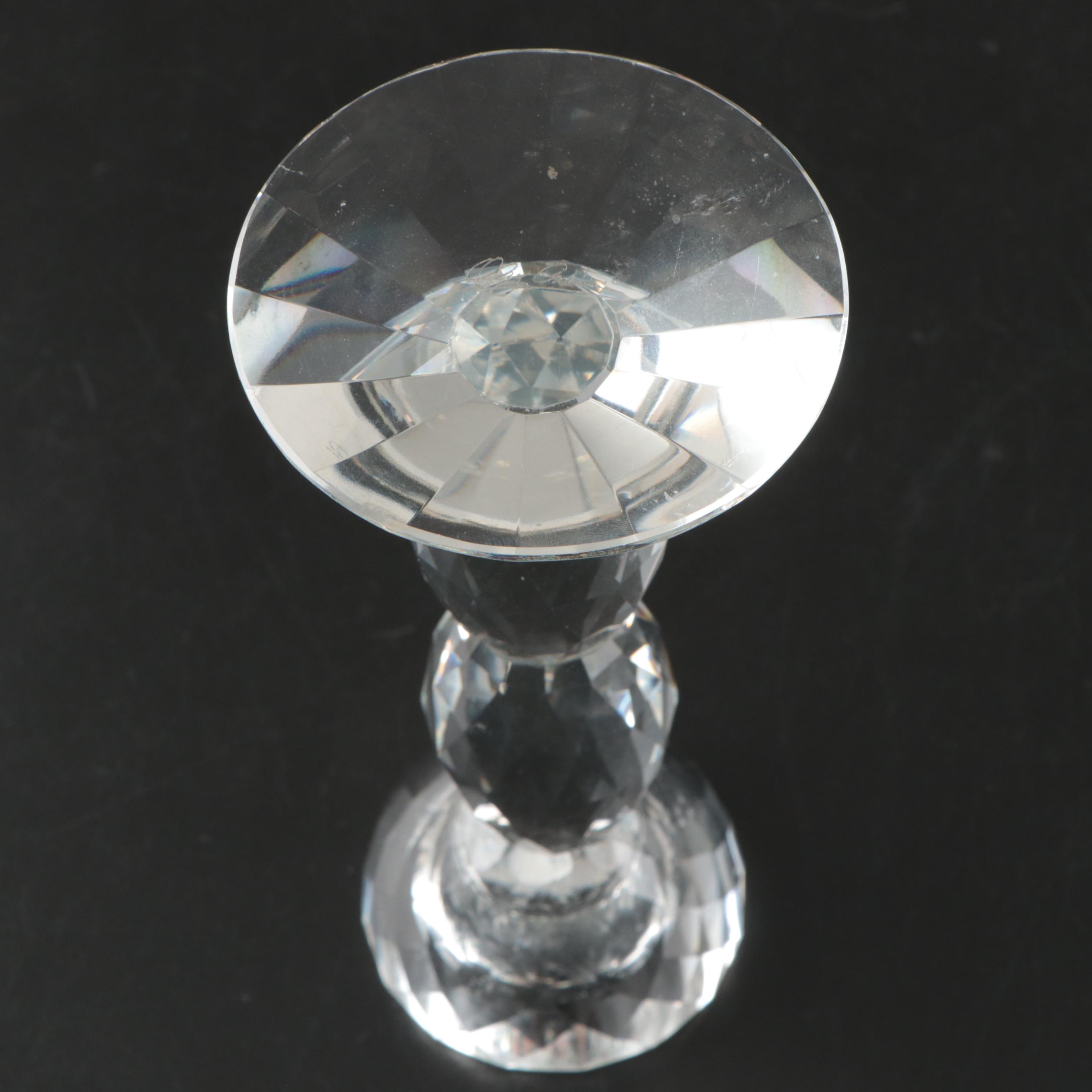 Oleg Cassini "Classic" Crystal Candlestick Pair and Other Candle Holders