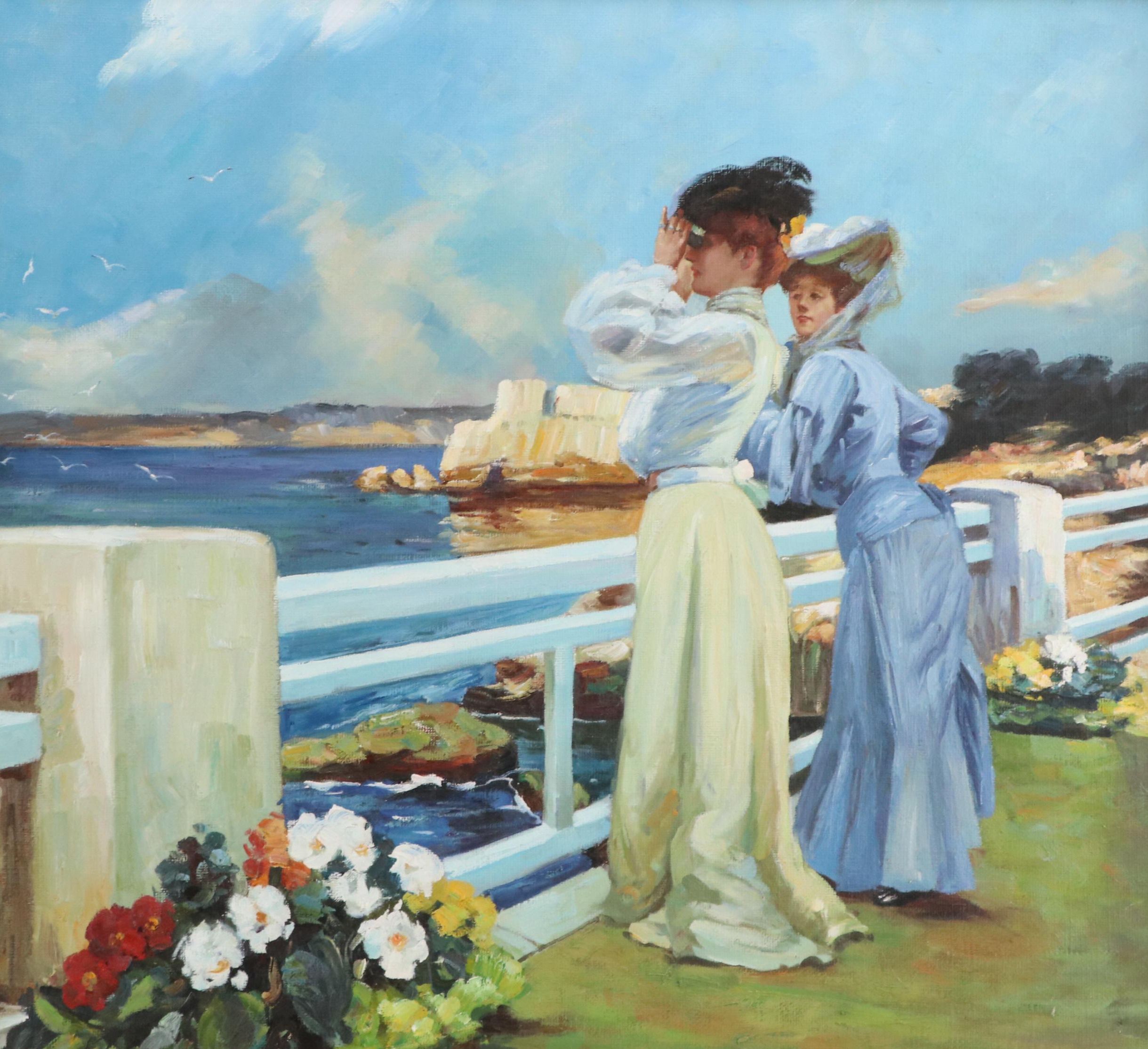 Oil Painting After Albert Maignan "Les Mouettes"