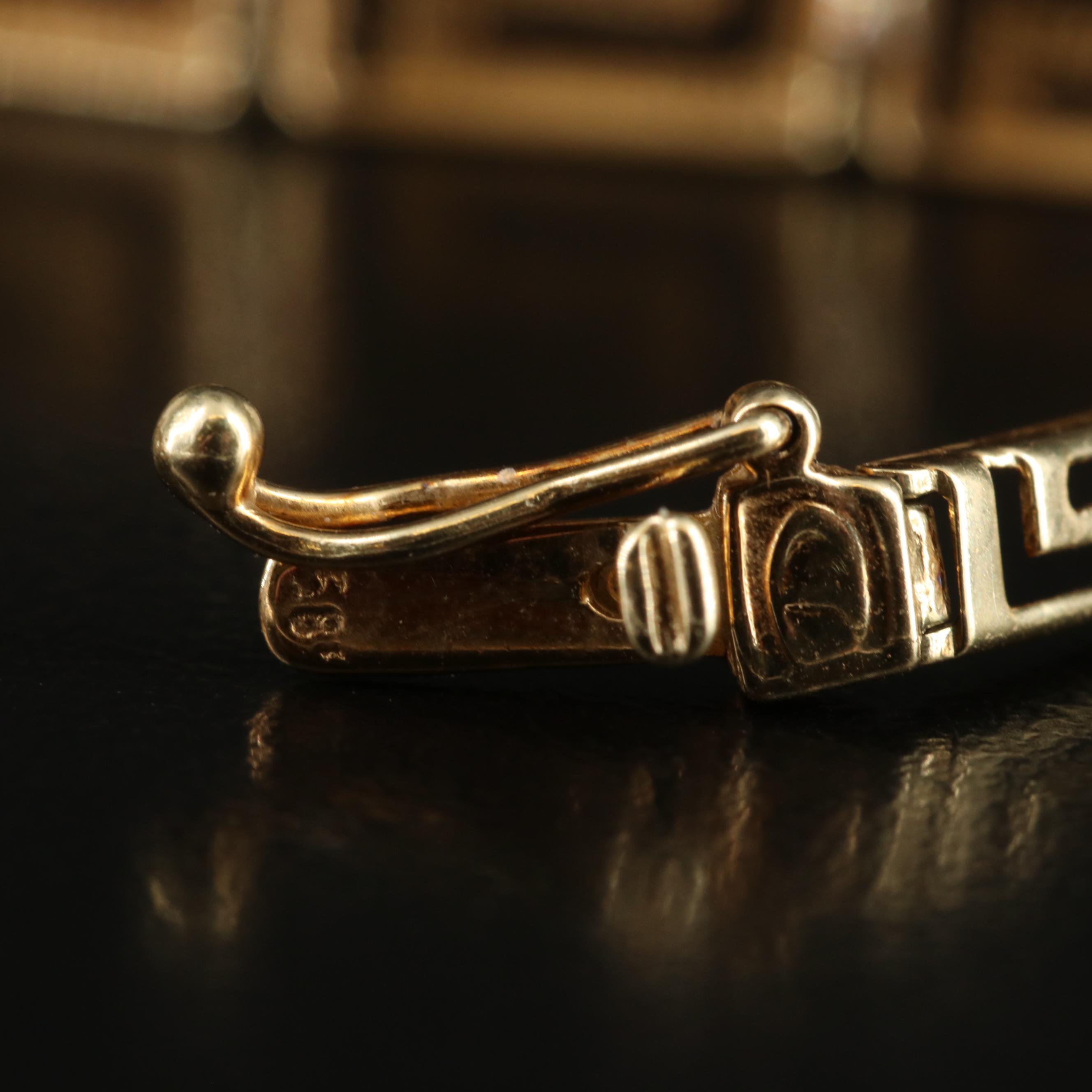 14K Graduated Greek Key Bracelet