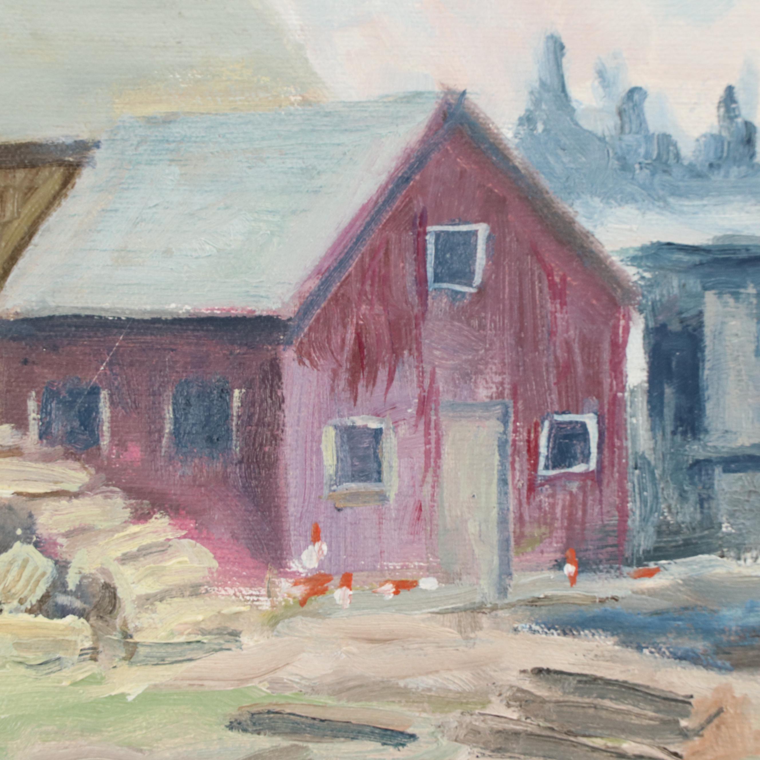 M. Logan Coastal Landscape Oil Painting of Harbor Scene