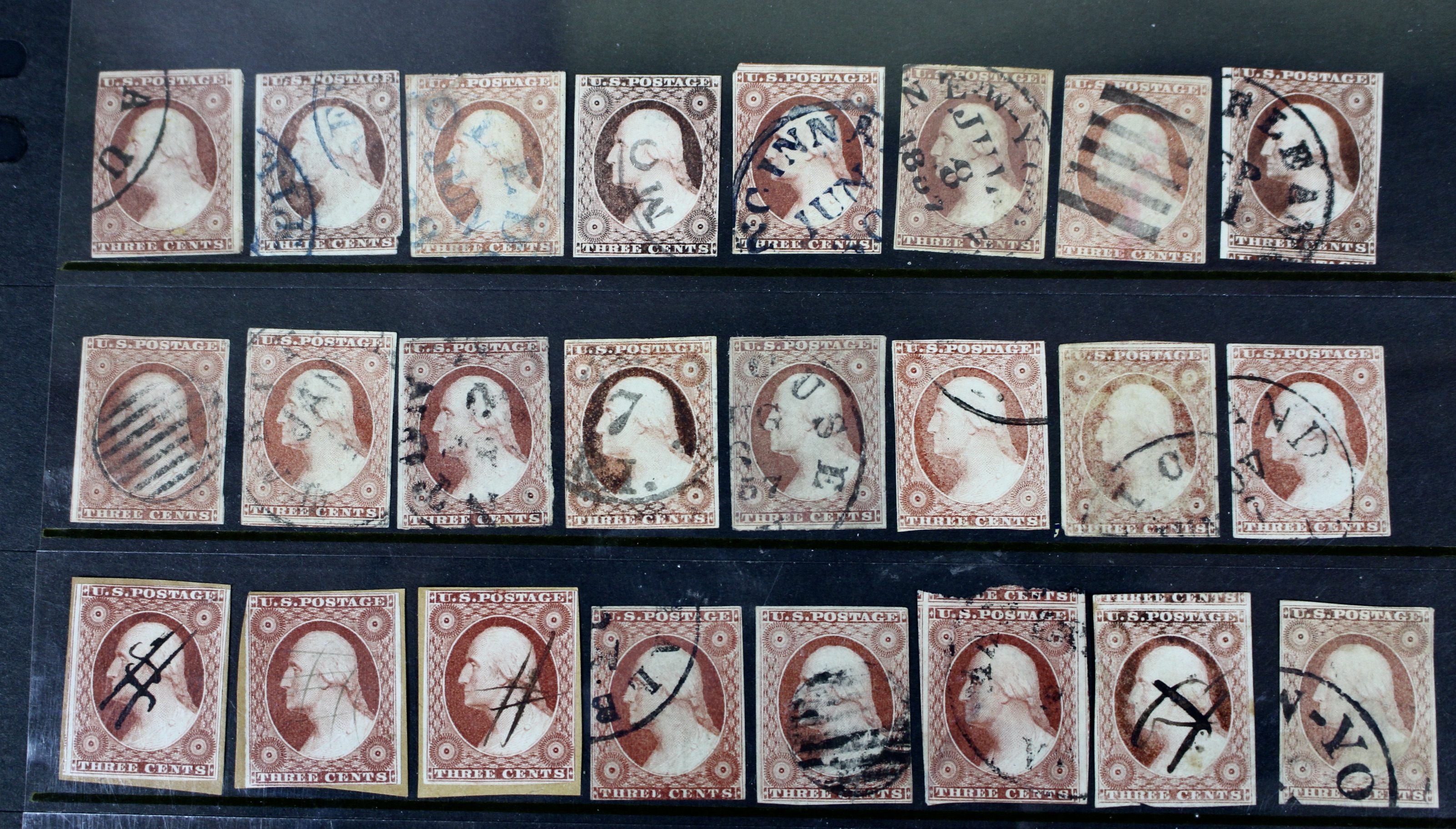 Forty-Eight Imperforate Early U.S. Postage Stamps, Scott 11
