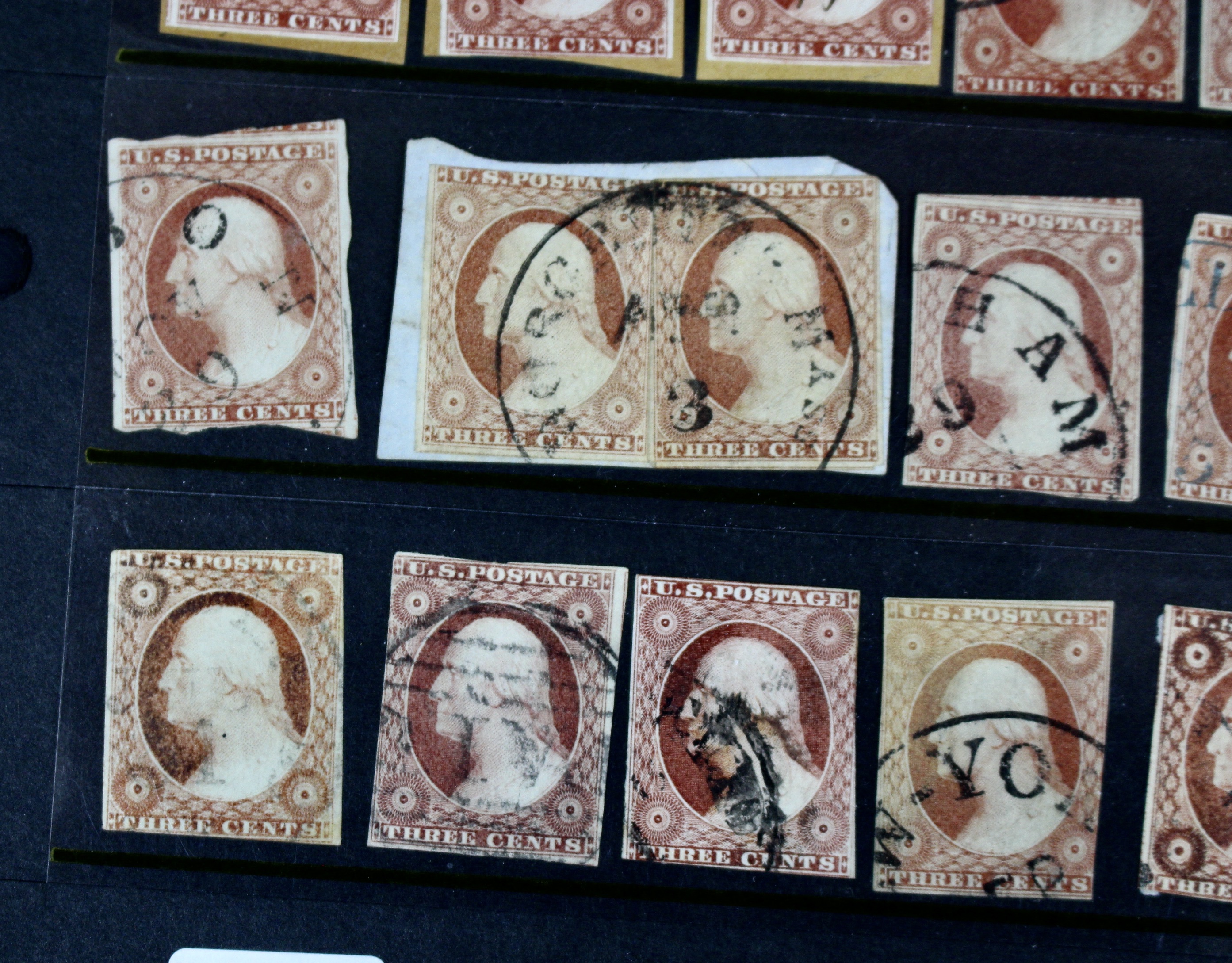 Forty-Eight Imperforate Early U.S. Postage Stamps, Scott 11