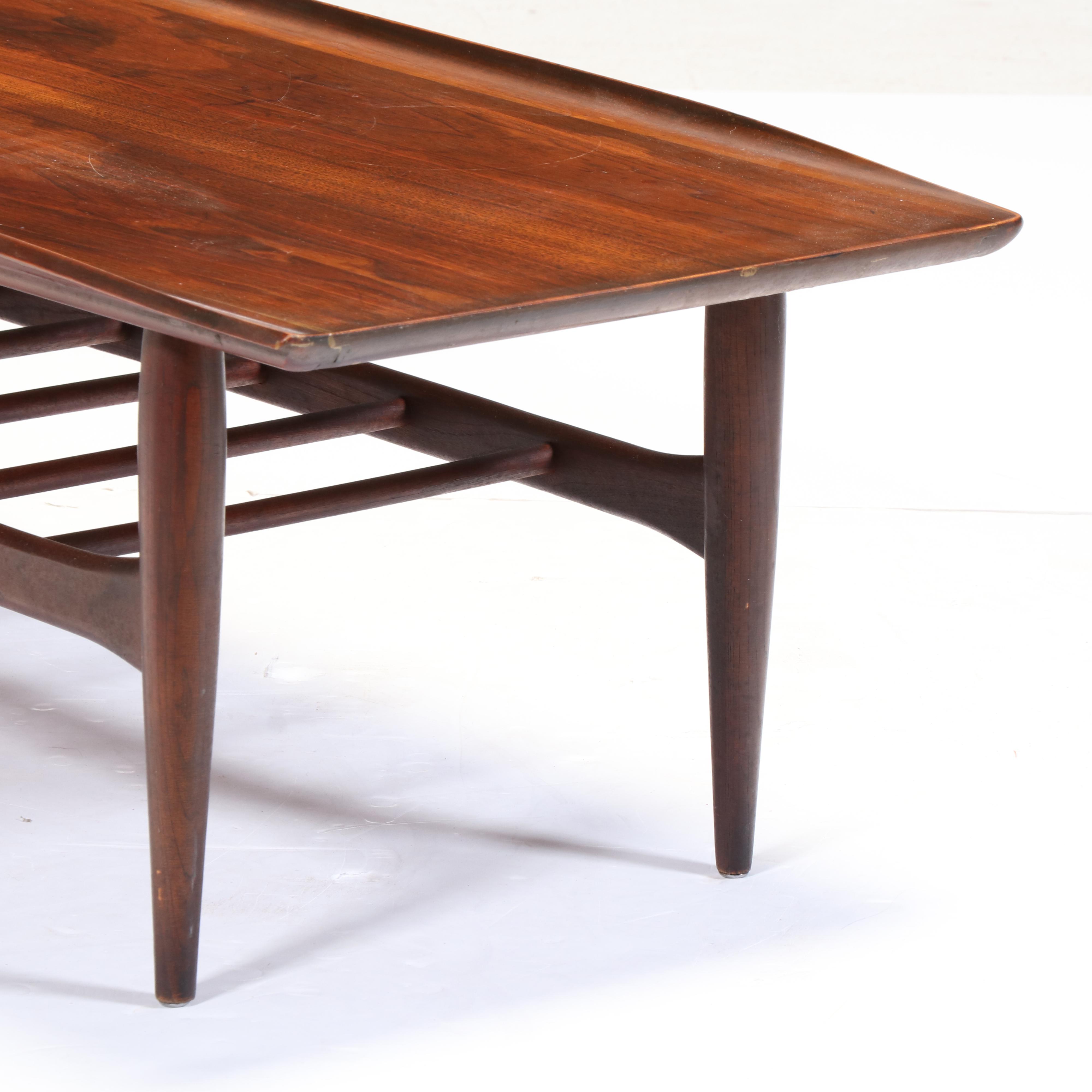 Mid Century Modern Walnut and Ash Coffee Table