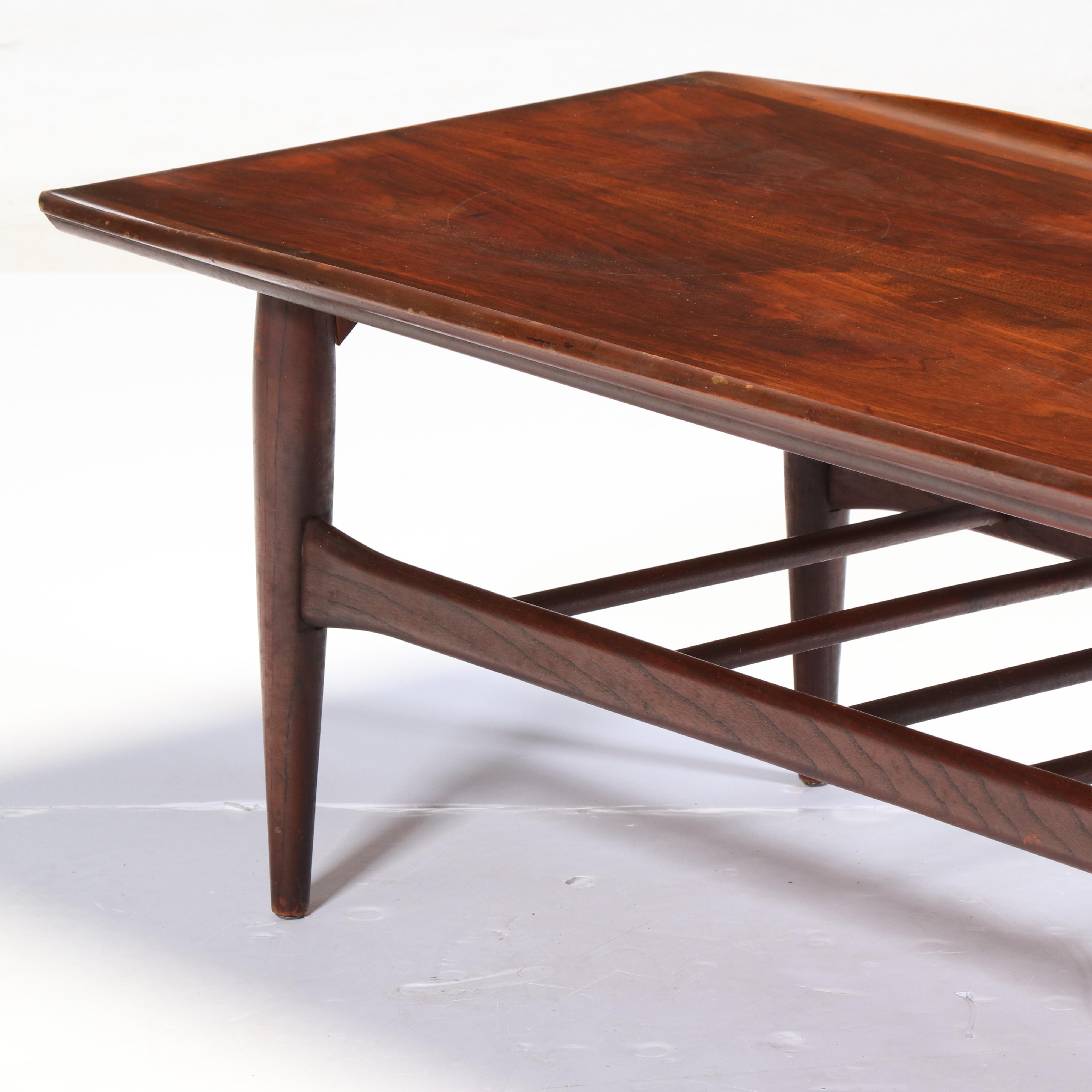 Mid Century Modern Walnut and Ash Coffee Table