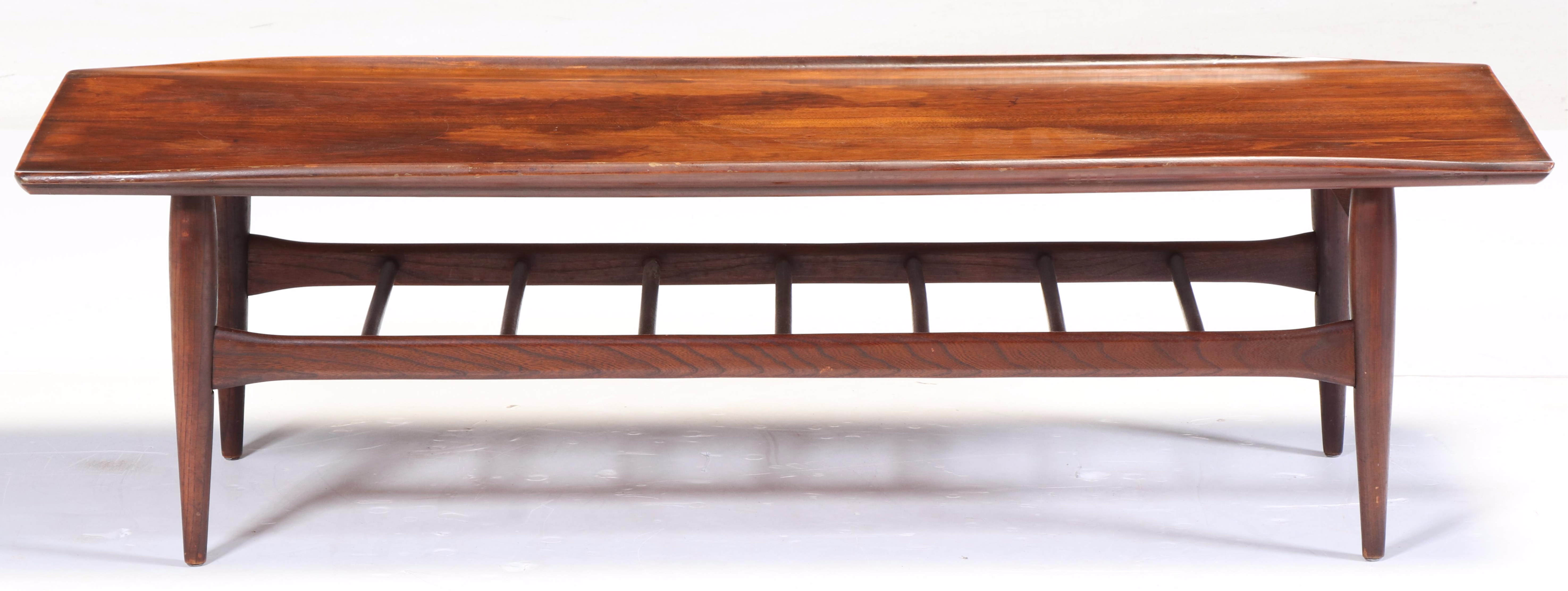 Mid Century Modern Walnut and Ash Coffee Table