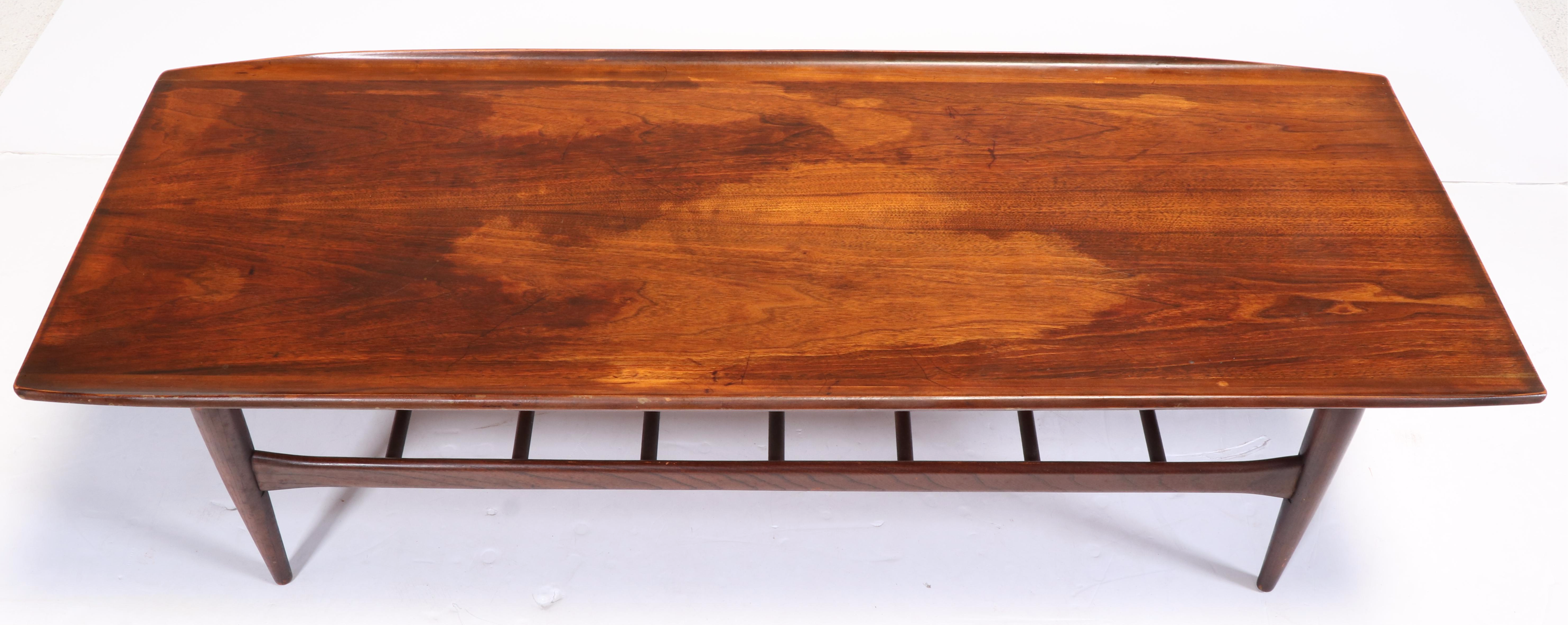 Mid Century Modern Walnut and Ash Coffee Table
