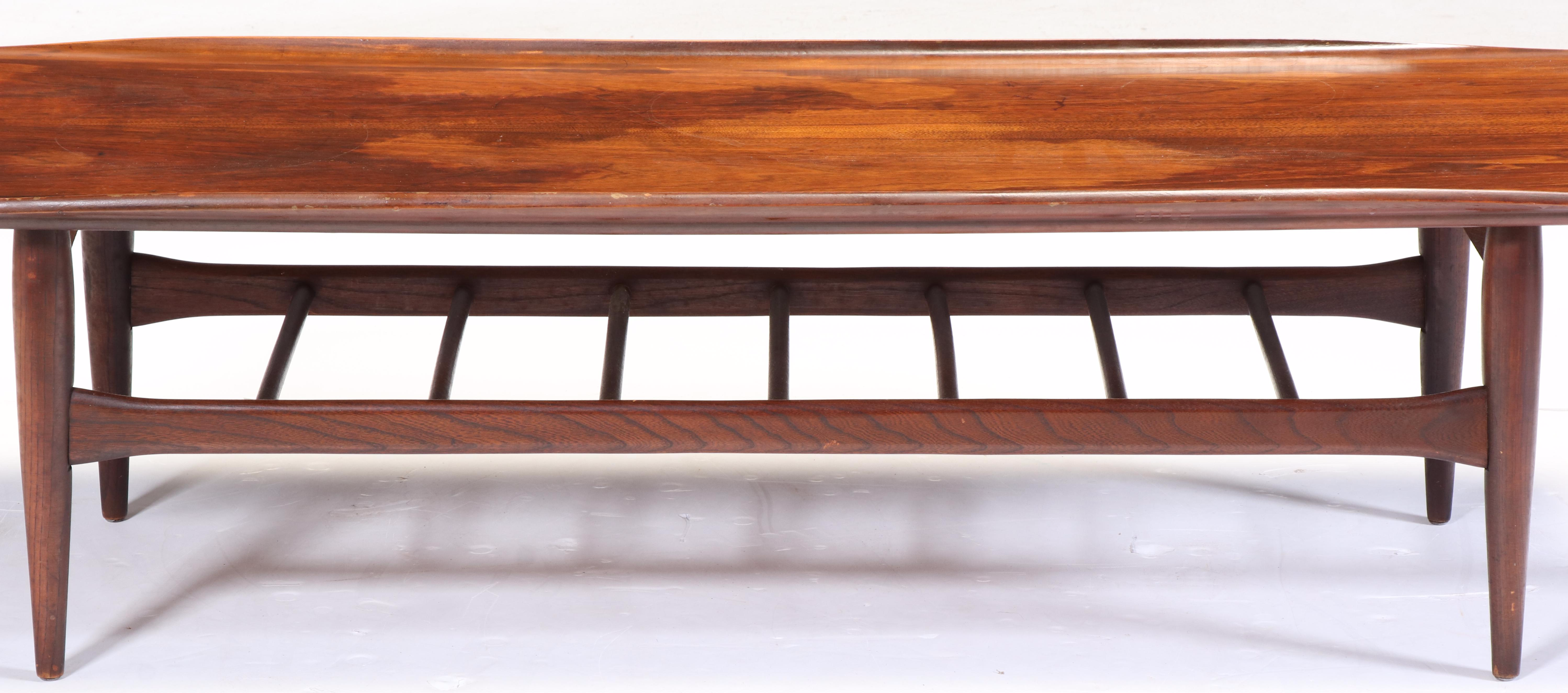 Mid Century Modern Walnut and Ash Coffee Table