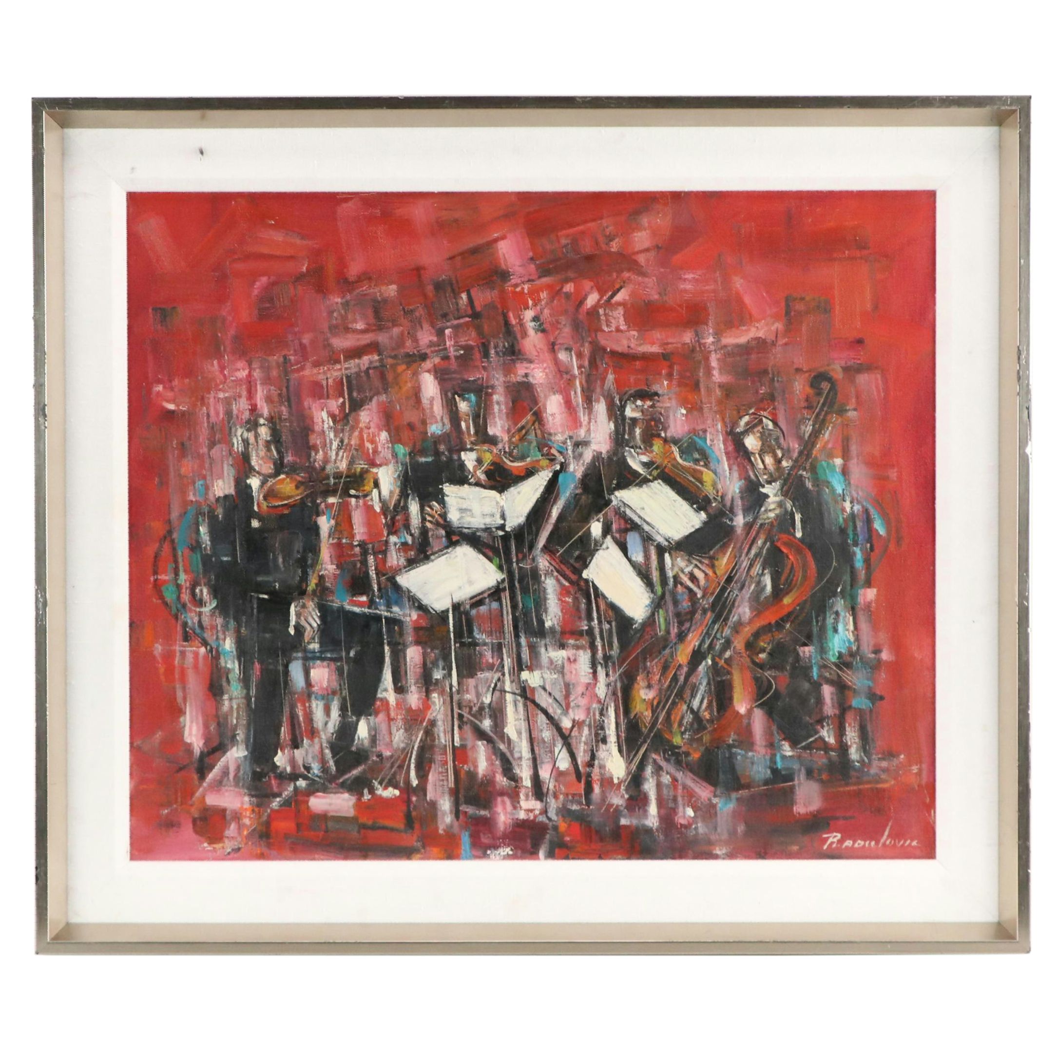 Expressionistic Style Oil Painting of String Quartet