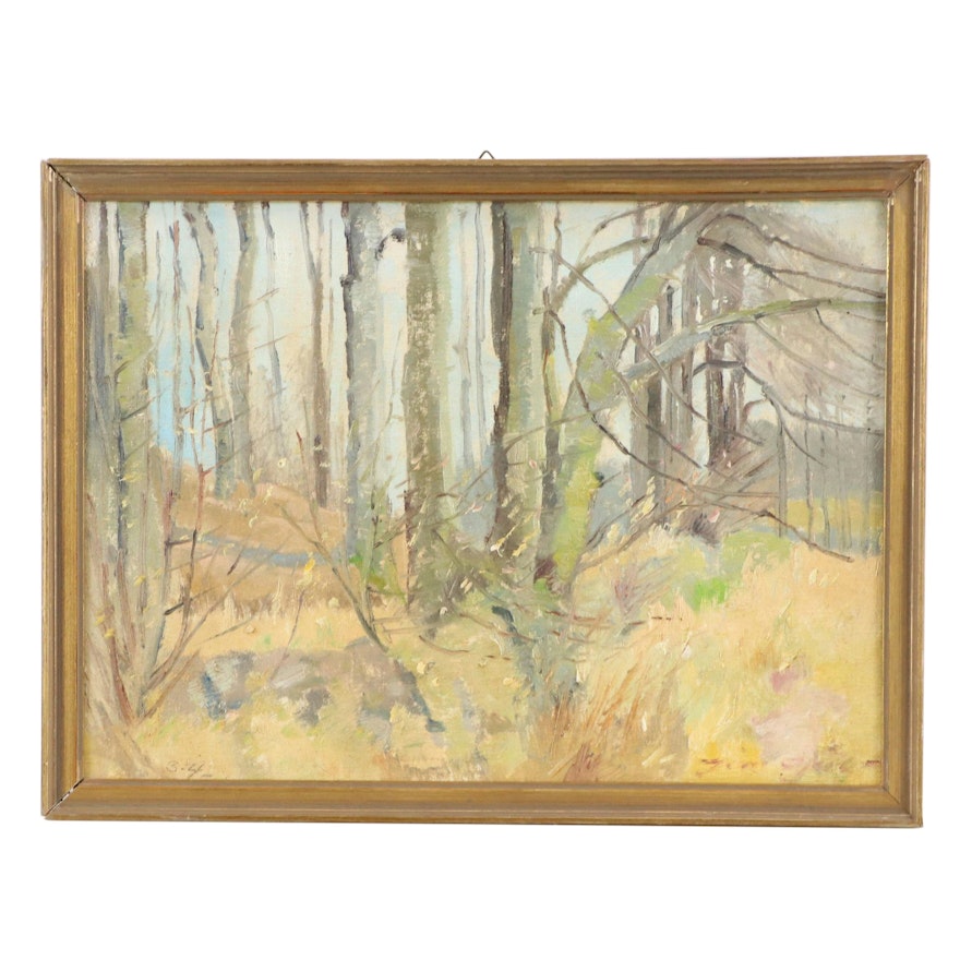 Wooded Landscape Oil Painting