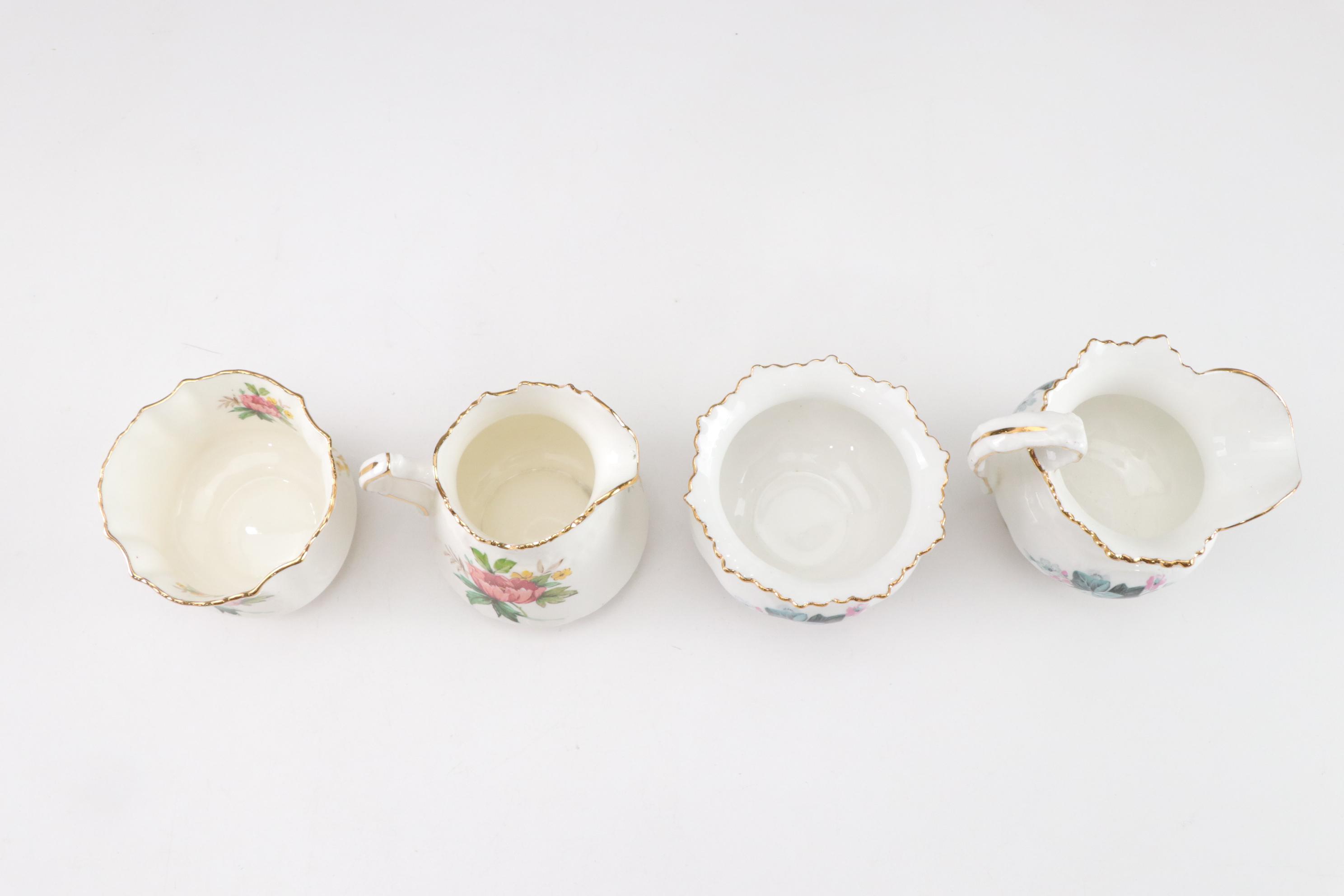 European Bone China Creamer and Sugar Sets Featuring Royal Chelsea "Golden Rose"