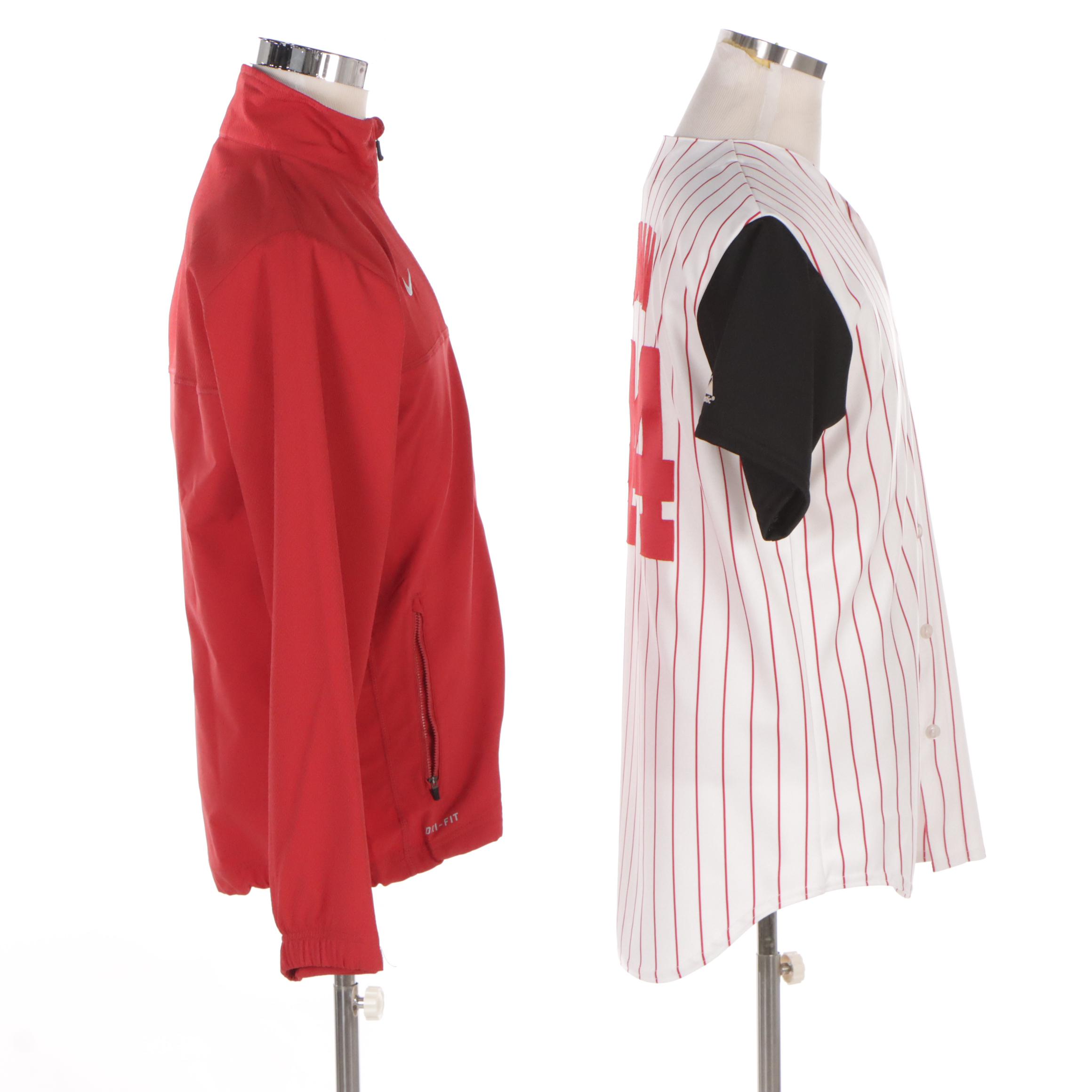 Nike Cincinnati Reds Dri-Fit Zip Jacket and Cincinnati Reds Dunn #44 Jersey