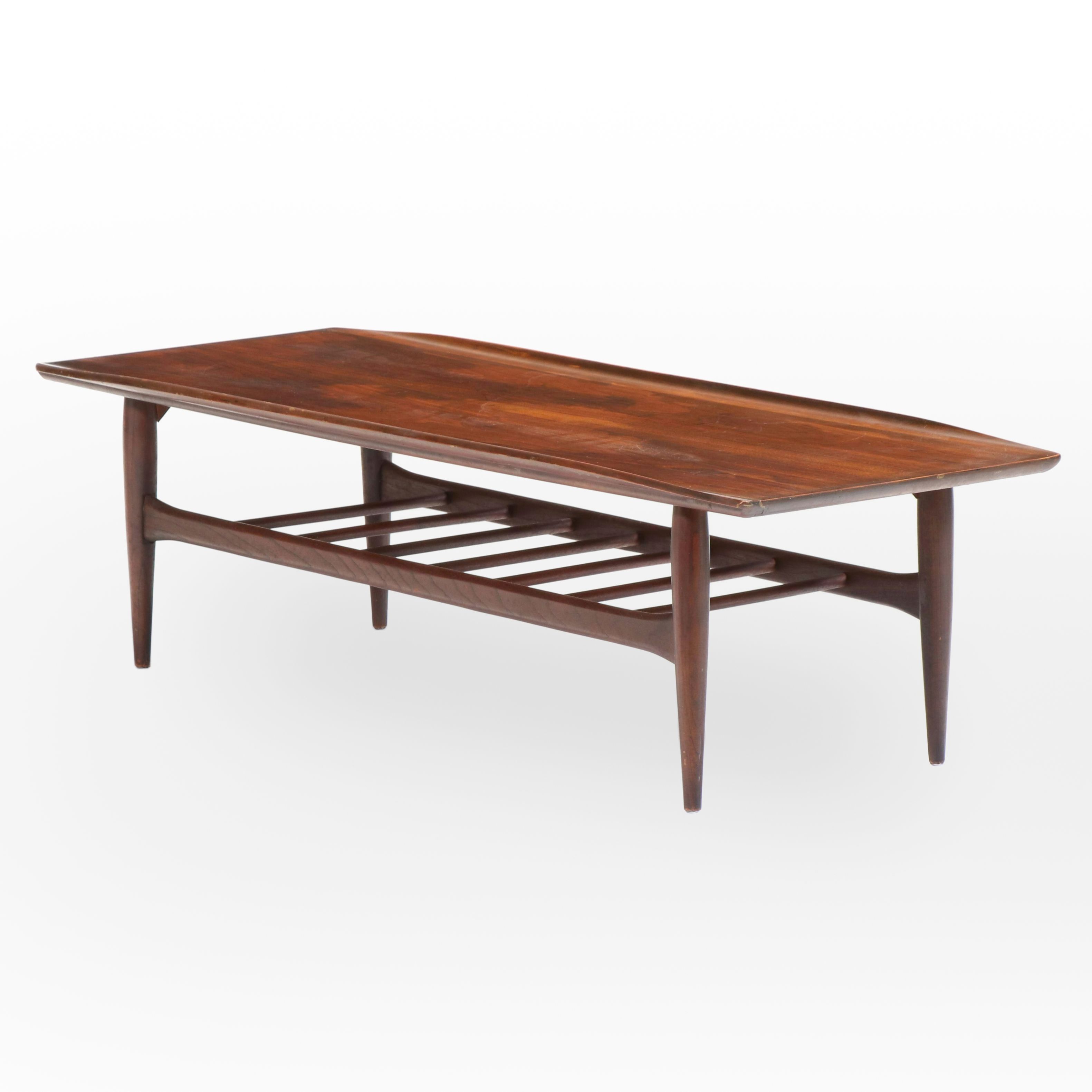 Mid Century Modern Walnut and Ash Coffee Table