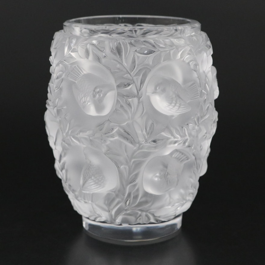 Lalique "Bagatelle" Frosted and Clear Crystal Vase