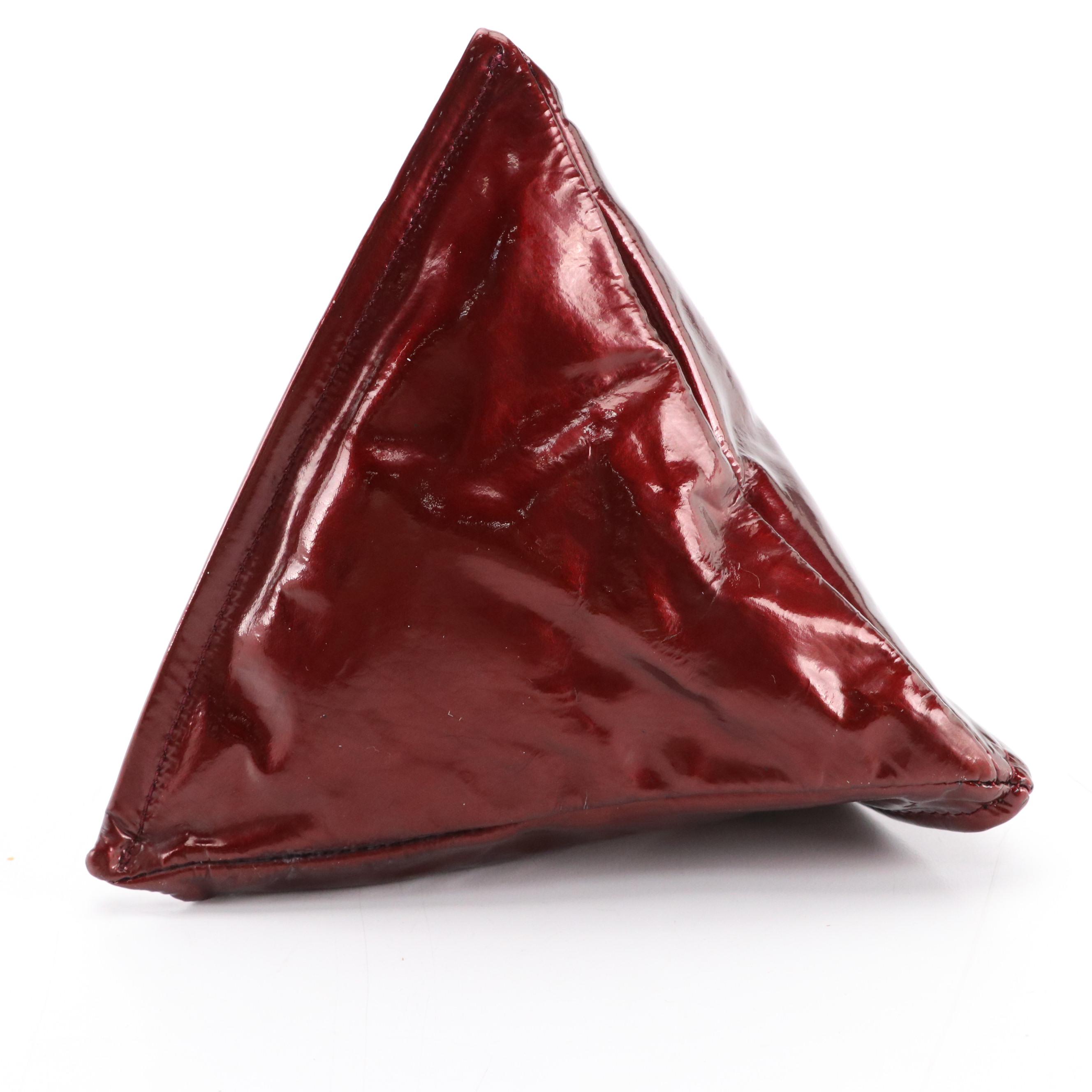 Chanel Fortune Cookie Clutch Bag in Burgundy Patent Leather