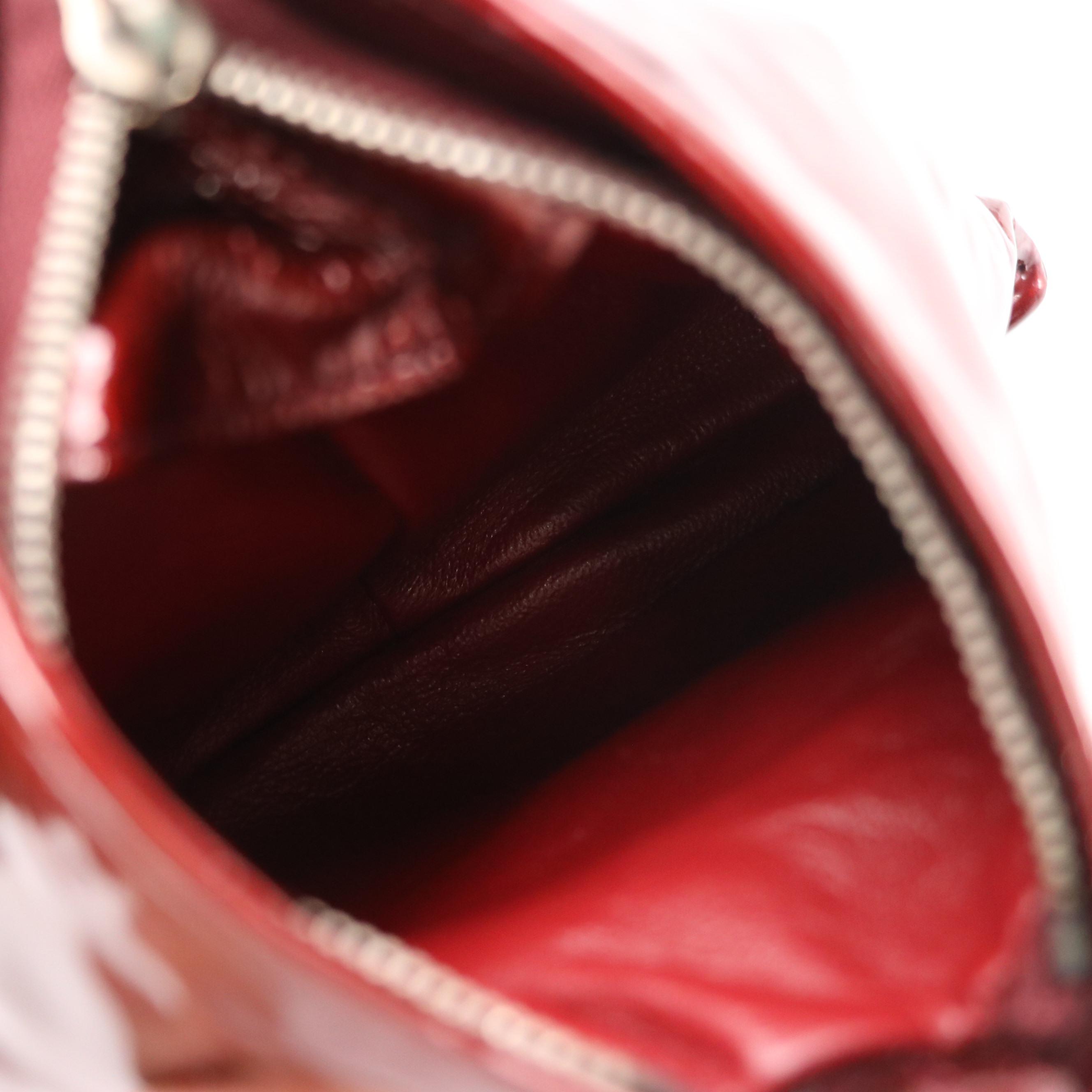 Chanel Fortune Cookie Clutch Bag in Burgundy Patent Leather