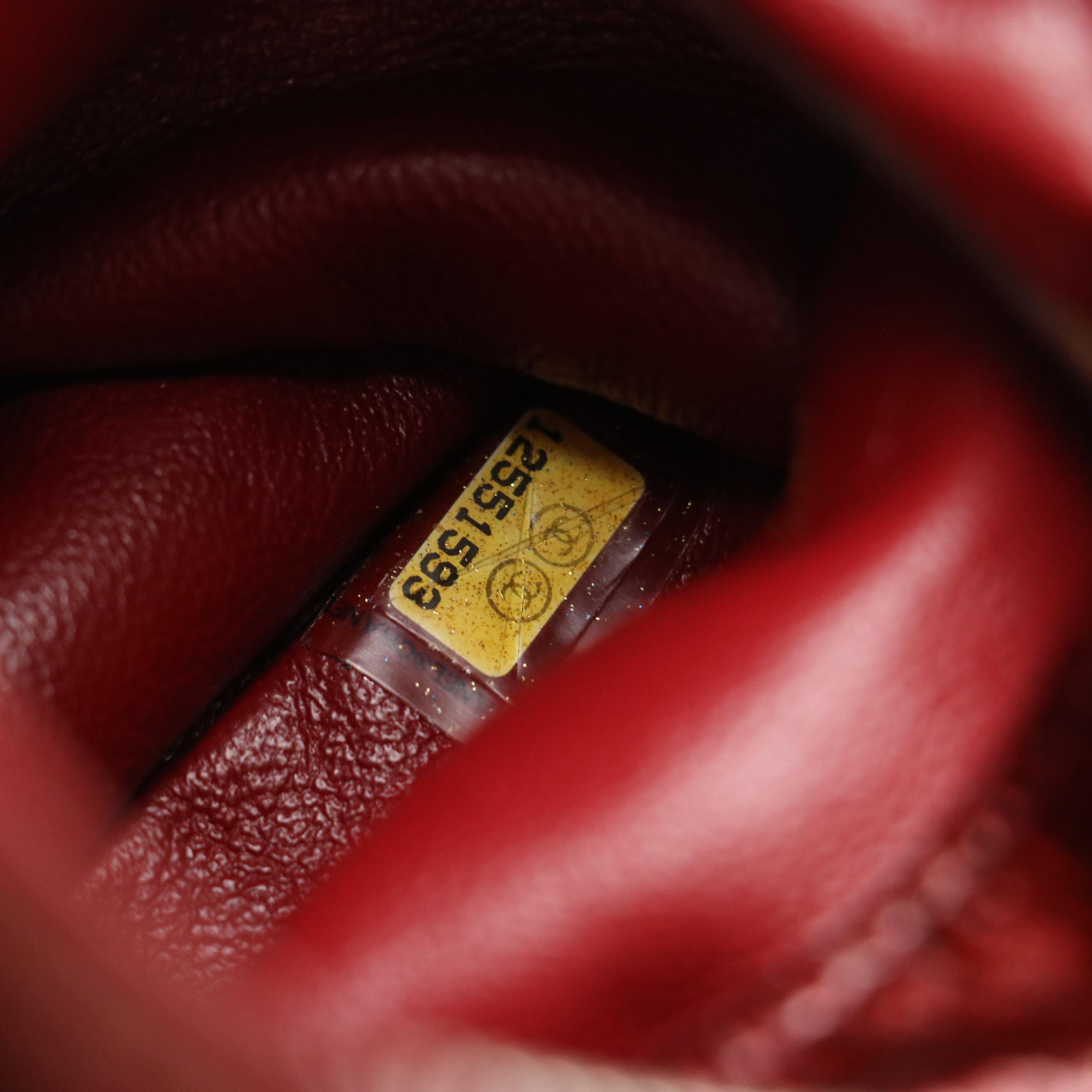 Chanel Fortune Cookie Clutch Bag in Burgundy Patent Leather