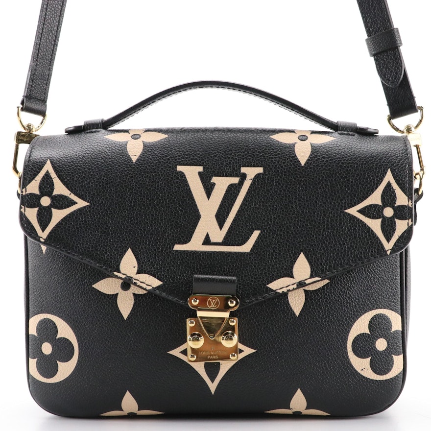 Louis Vuitton Pochette Métis MM in Black/Beige Monogram Empreinte with Box