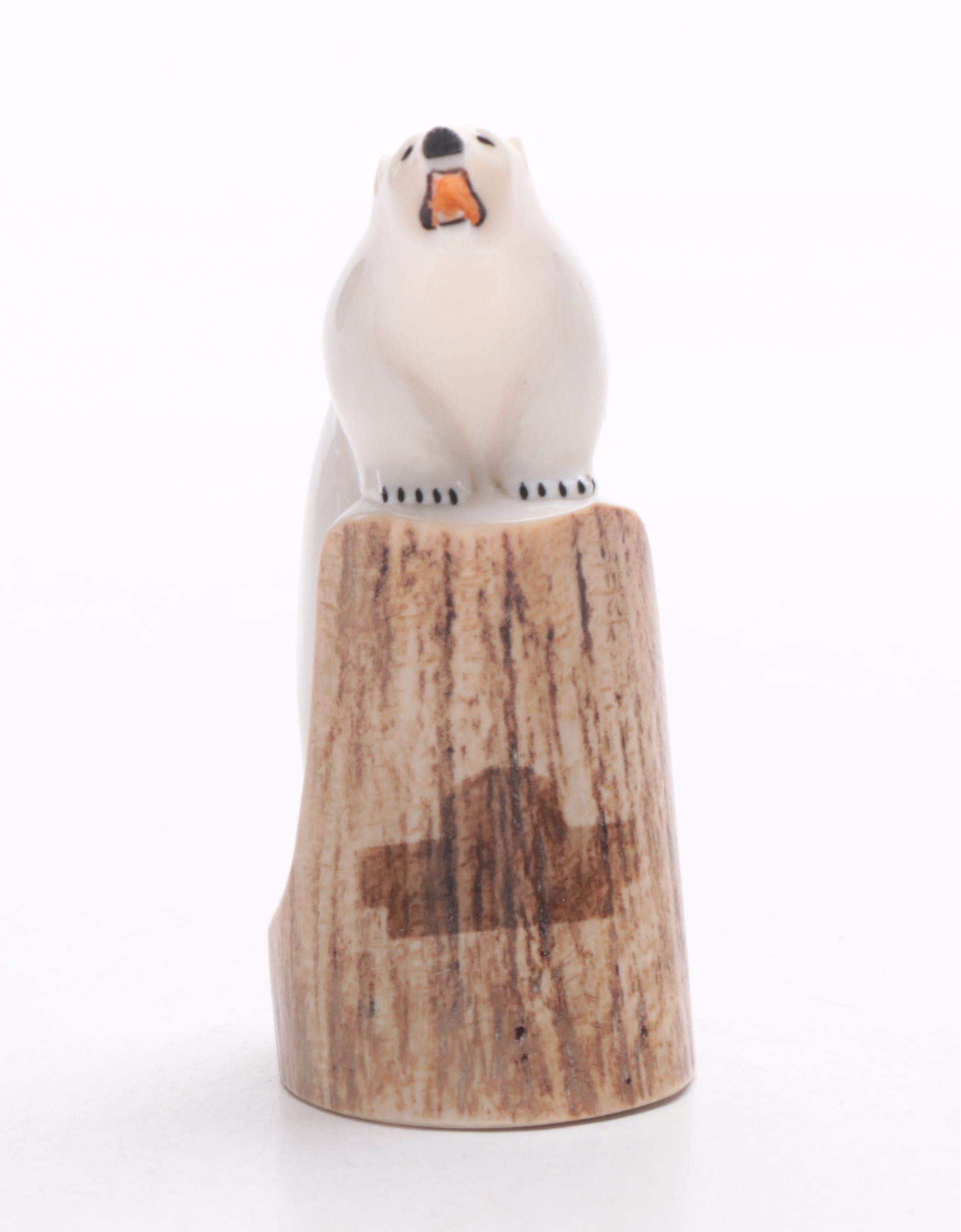 Native Alaskan Hand-Carved Ivory Polar Bear Figurine