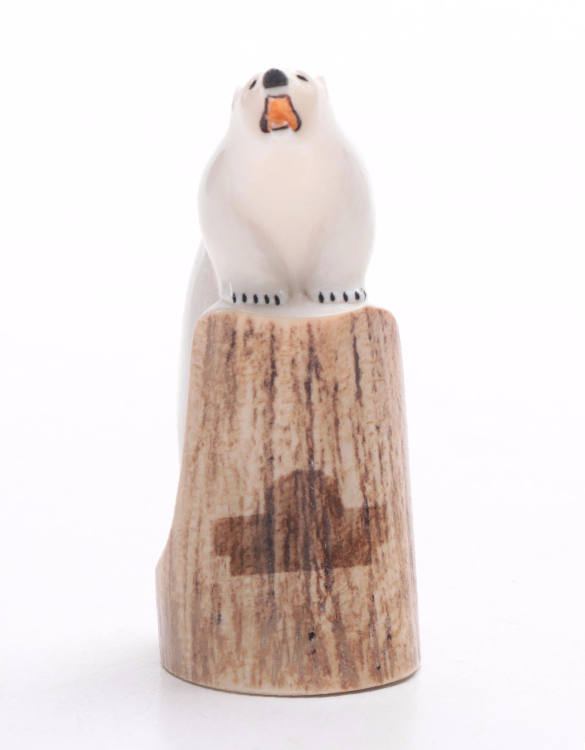 Native Alaskan Hand-Carved Ivory Polar Bear Figurine