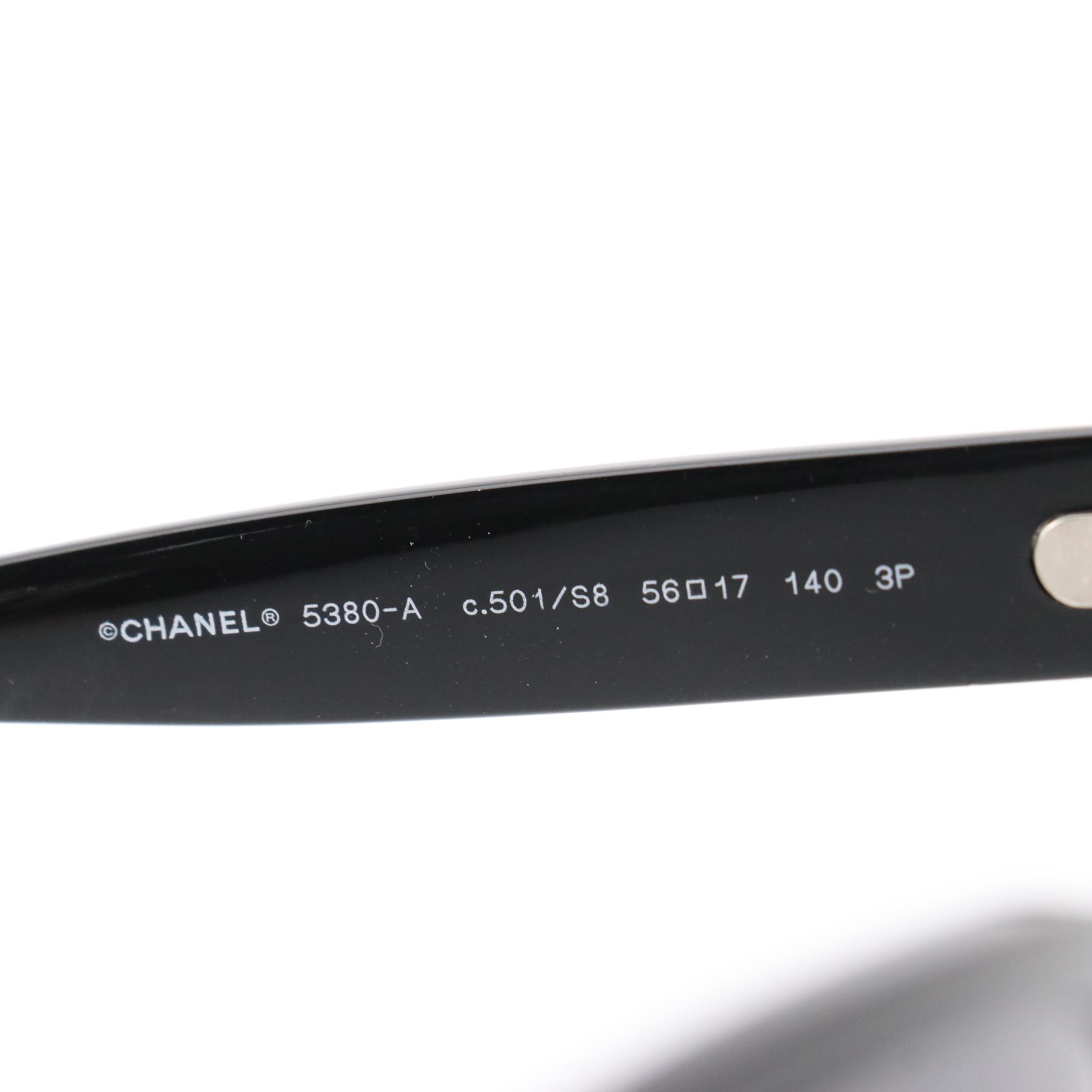 Chanel 5380-A c.501/S8 Black Polarized High Bridge Square Sunglasses