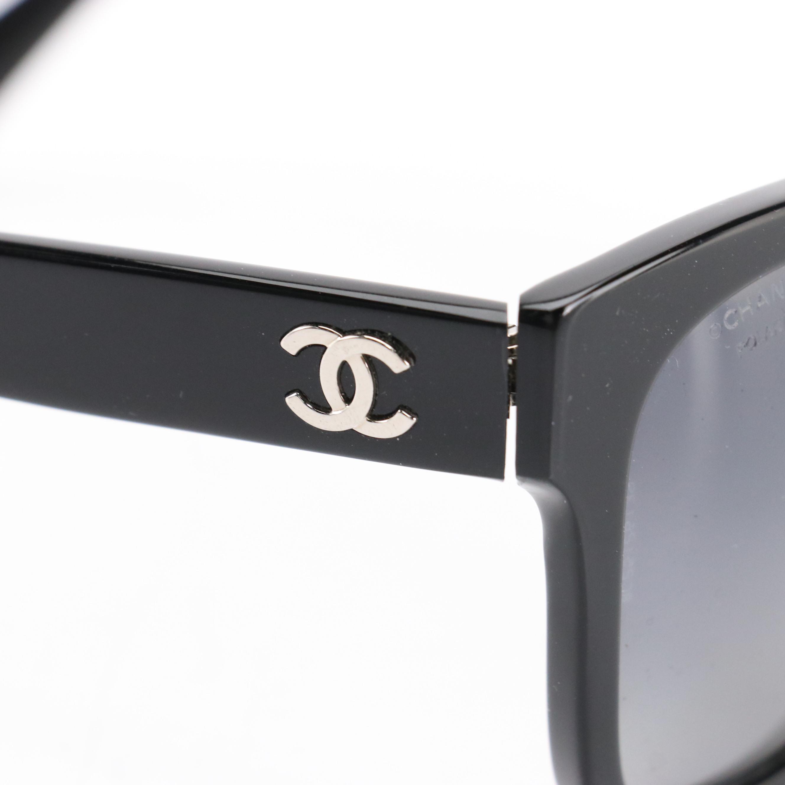 Chanel 5380-A c.501/S8 Black Polarized High Bridge Square Sunglasses
