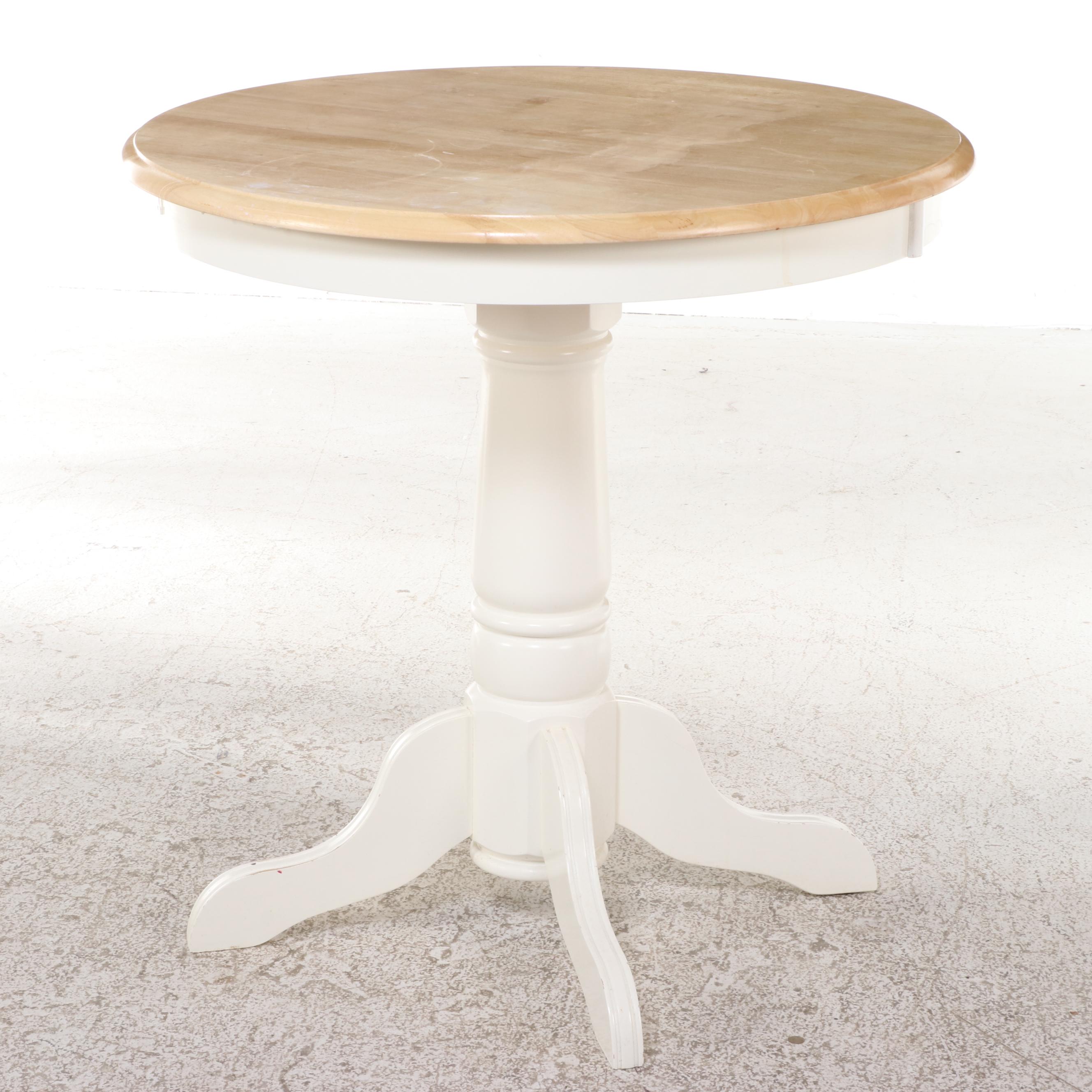LIGO White-Painted and Rubberwood Small Dining Table