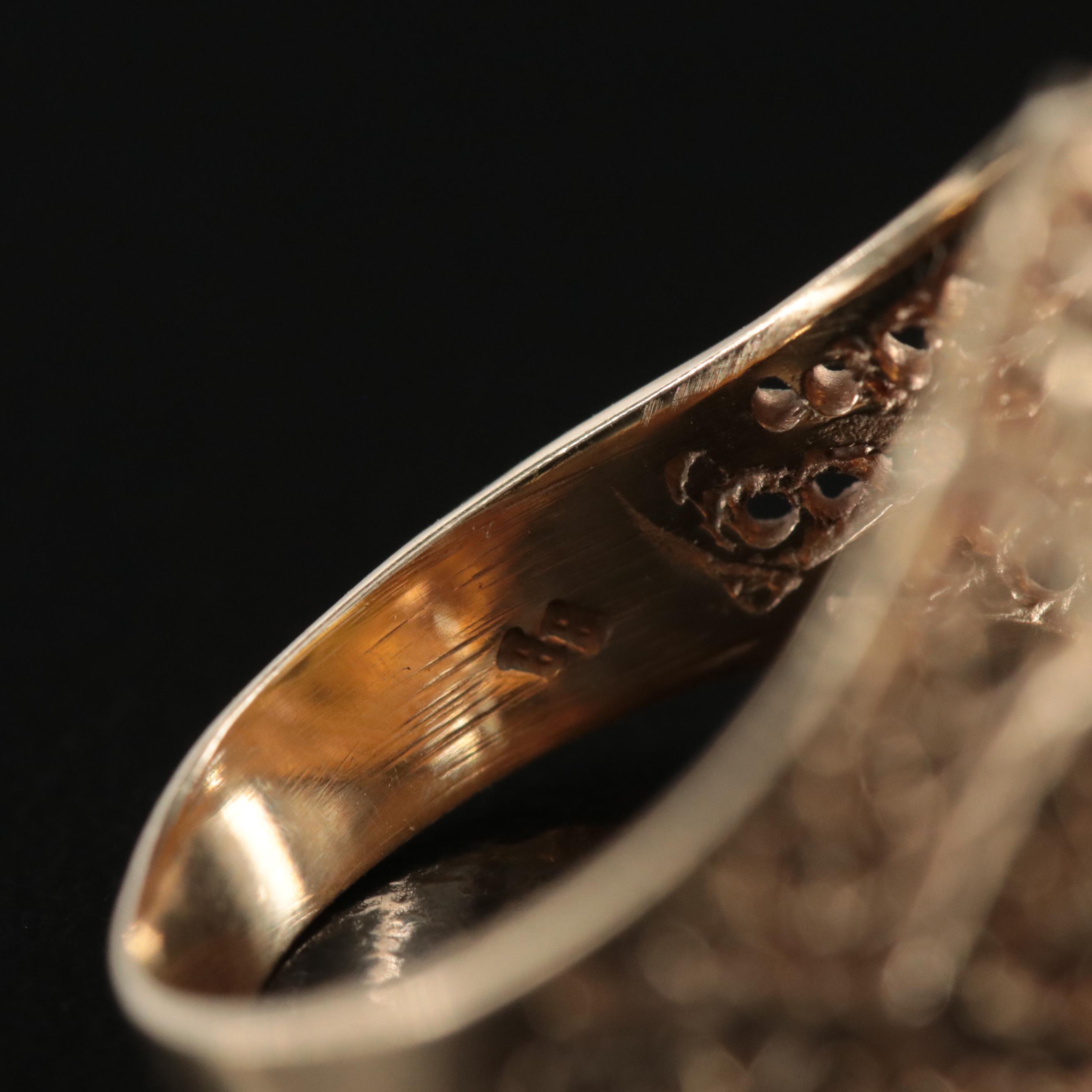 14K Filigree Ring with 1990 Isle of Man 24K Gold Crown Coin