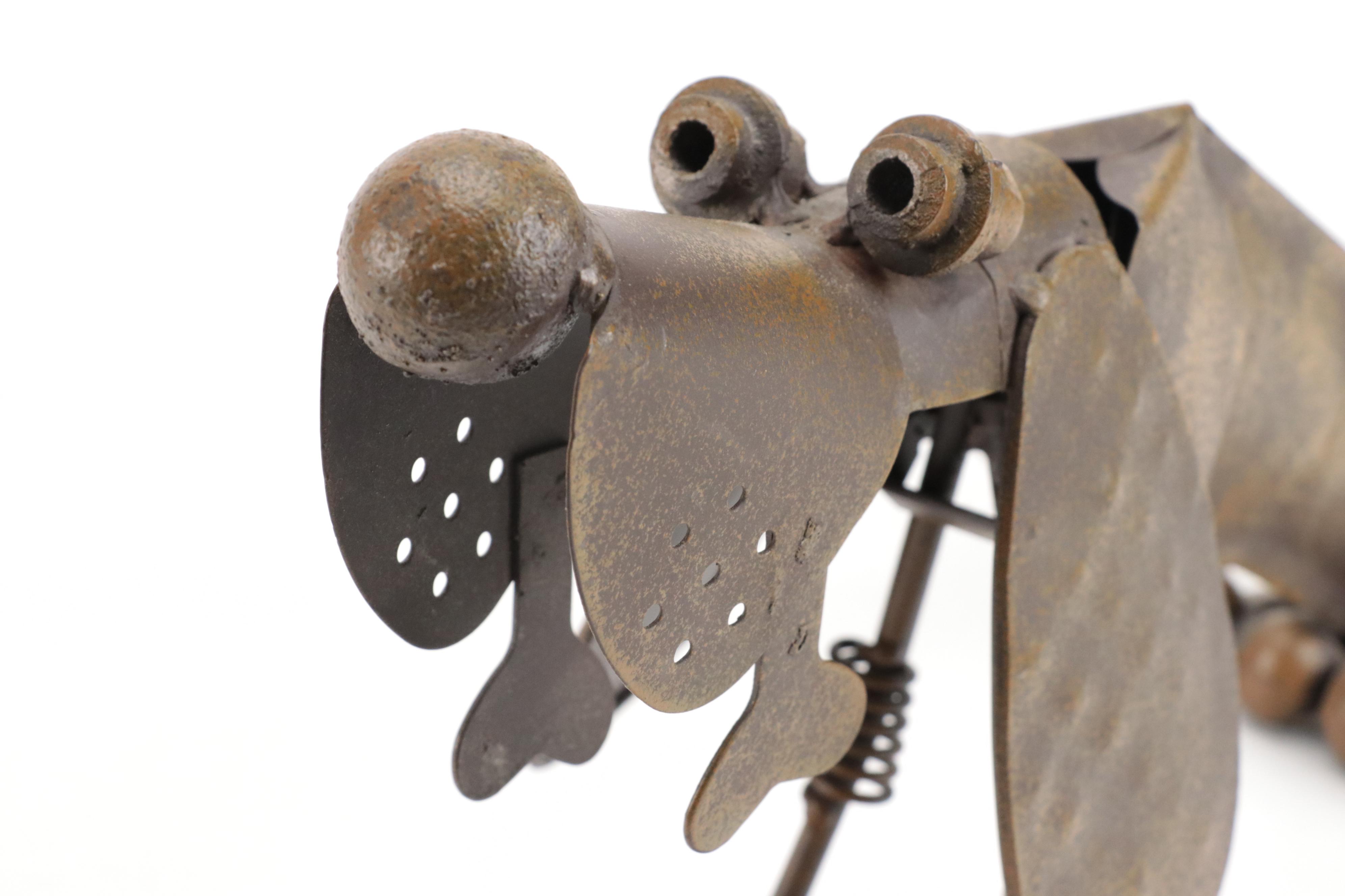 Assembled Reclaimed Metal Dog Garden Sculpture