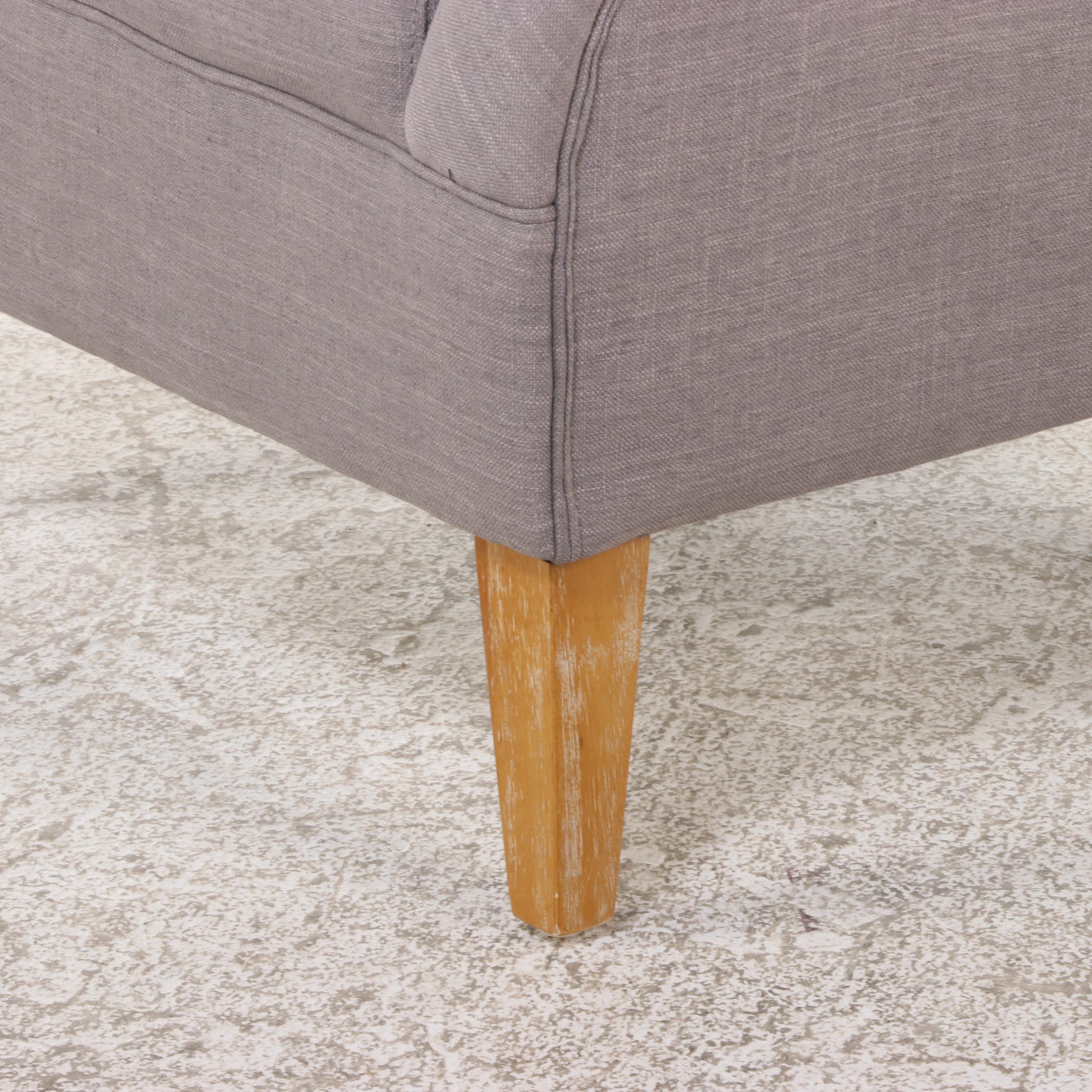 Classic Concepts Inc. Cerused Hardwood and Buttoned-Down Wingback Armchair