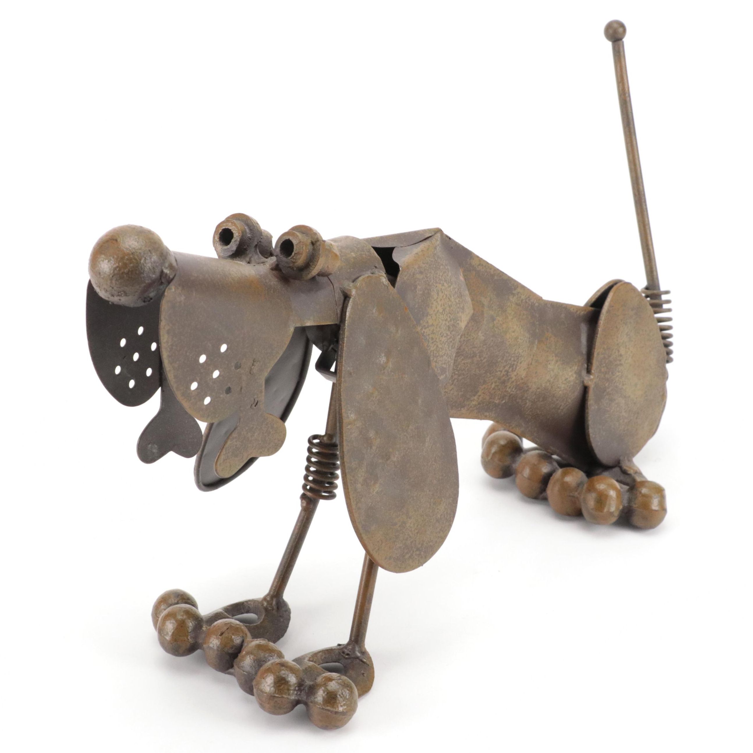 Assembled Reclaimed Metal Dog Garden Sculpture