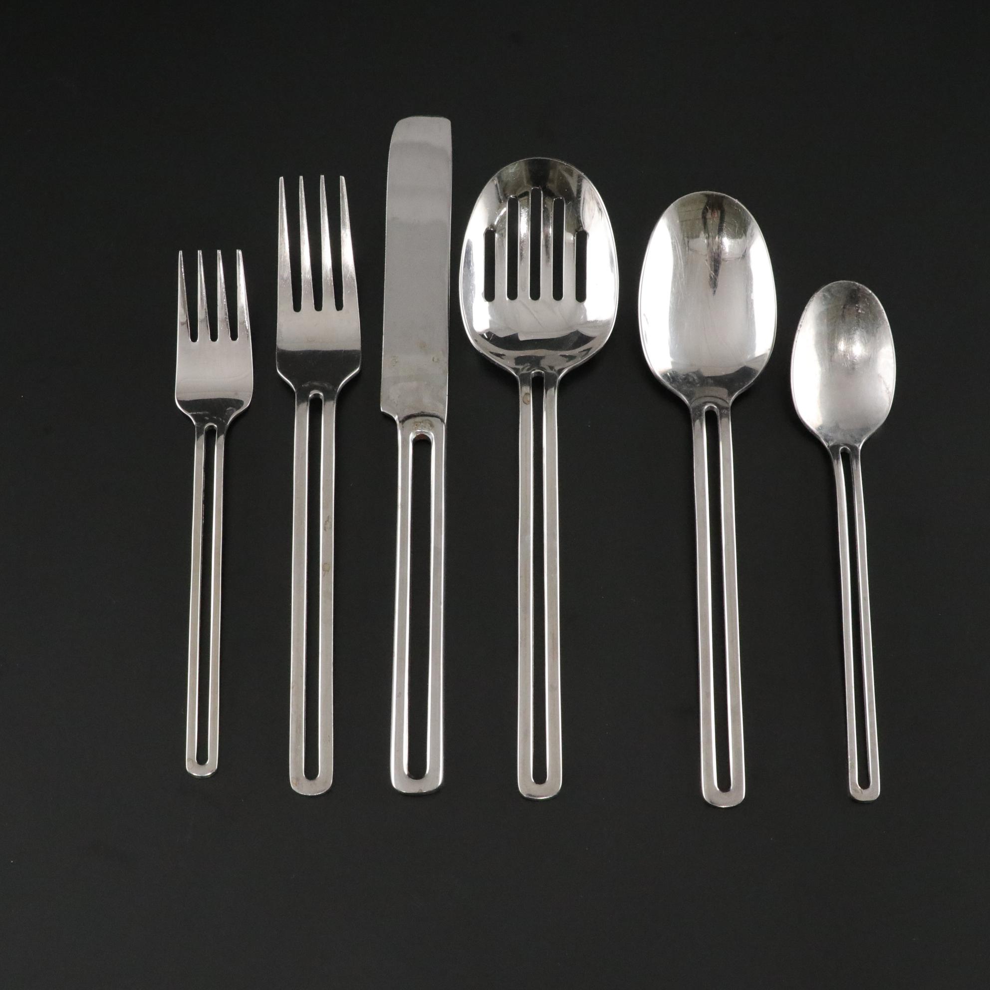 Towle "Nordic" 18/10 Stainless Steel Slit-Handle Flatware Set, 1989