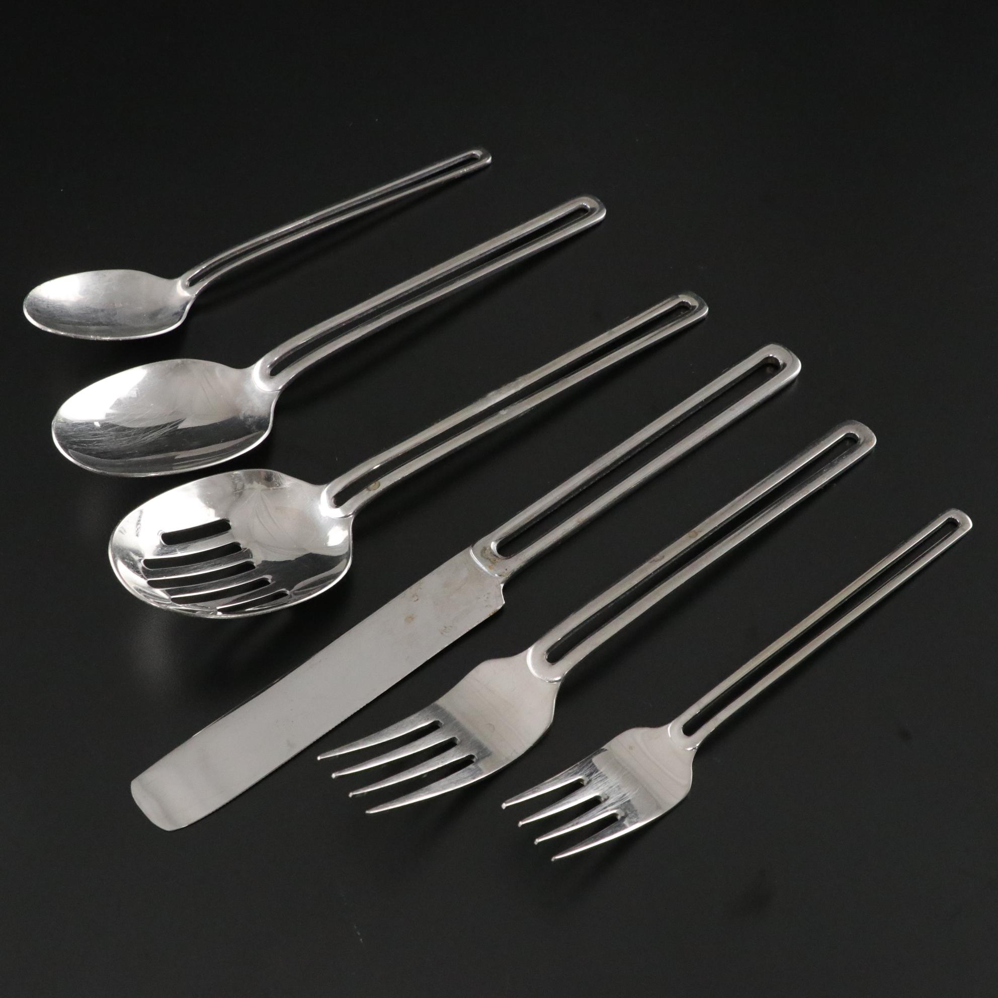 Towle "Nordic" 18/10 Stainless Steel Slit-Handle Flatware Set, 1989
