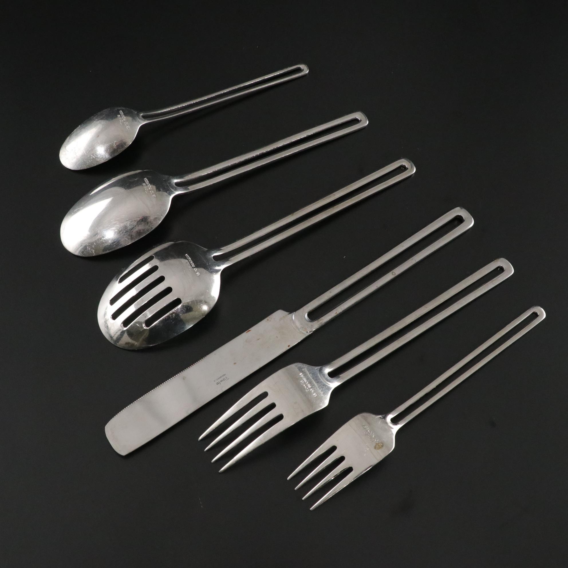 Towle "Nordic" 18/10 Stainless Steel Slit-Handle Flatware Set, 1989