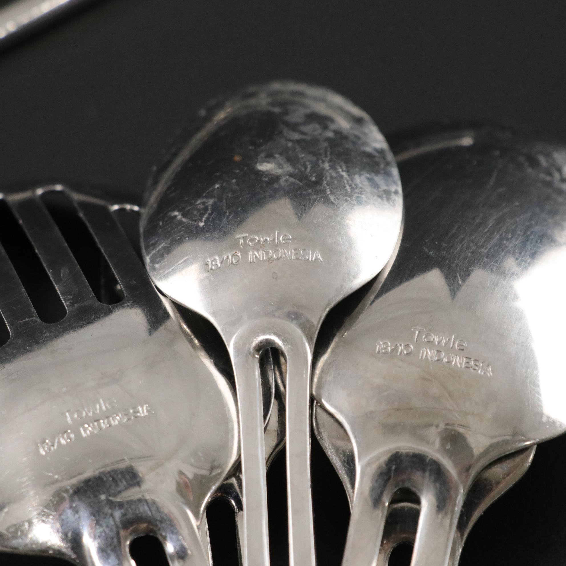 Towle "Nordic" 18/10 Stainless Steel Slit-Handle Flatware Set, 1989