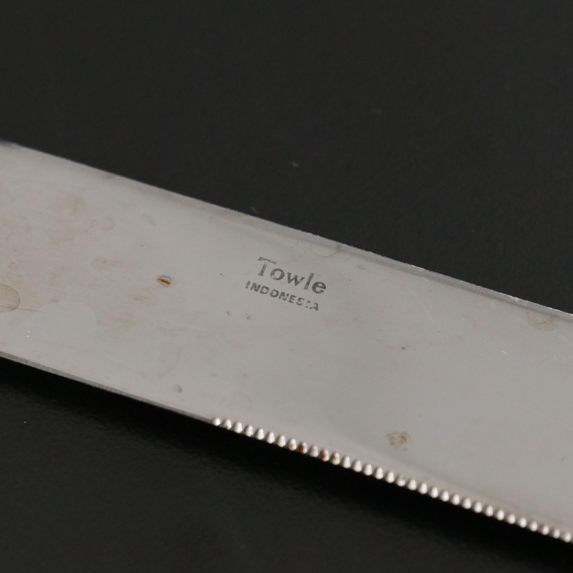 Towle "Nordic" 18/10 Stainless Steel Slit-Handle Flatware Set, 1989