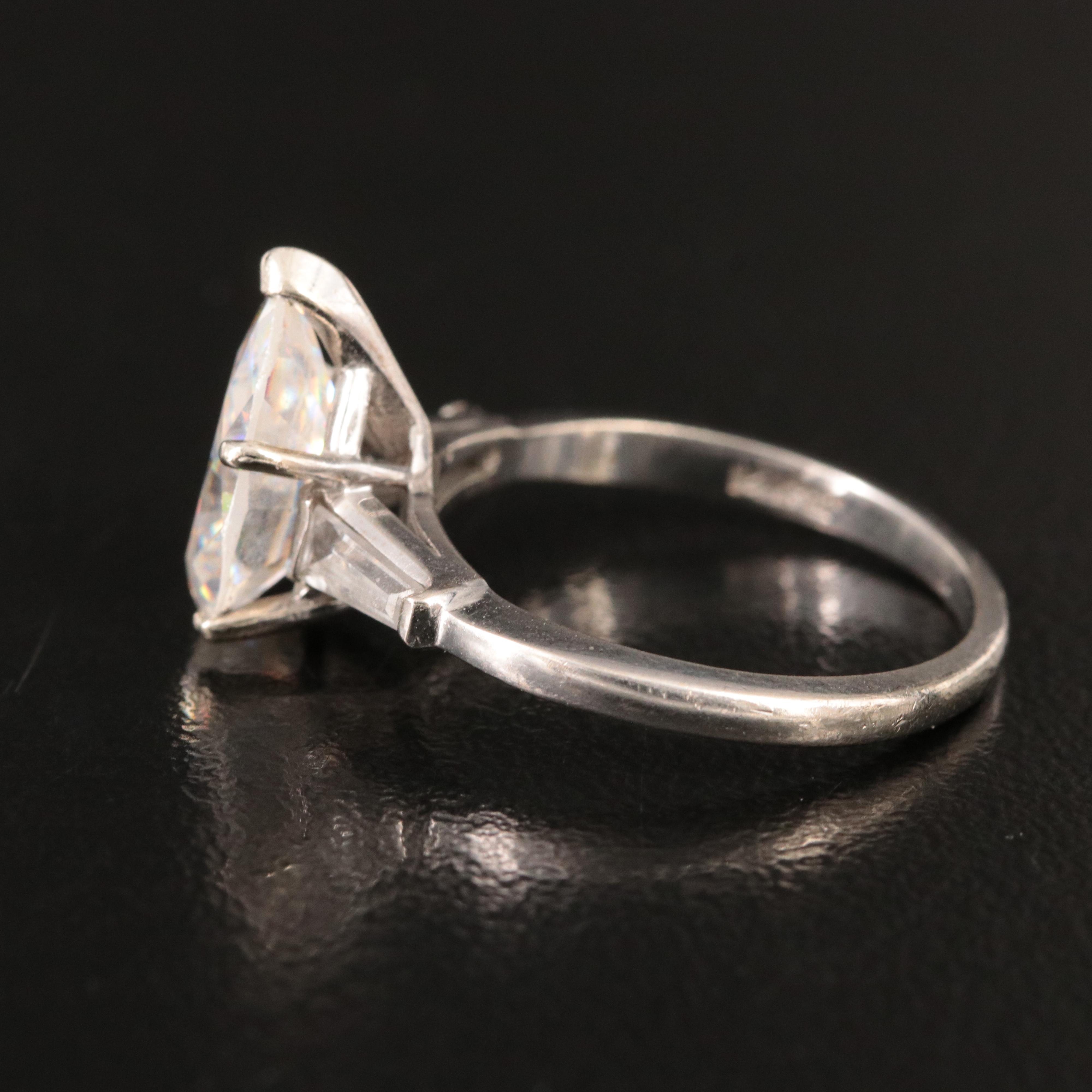 14K Strontium Titanate and White Spinel Ring