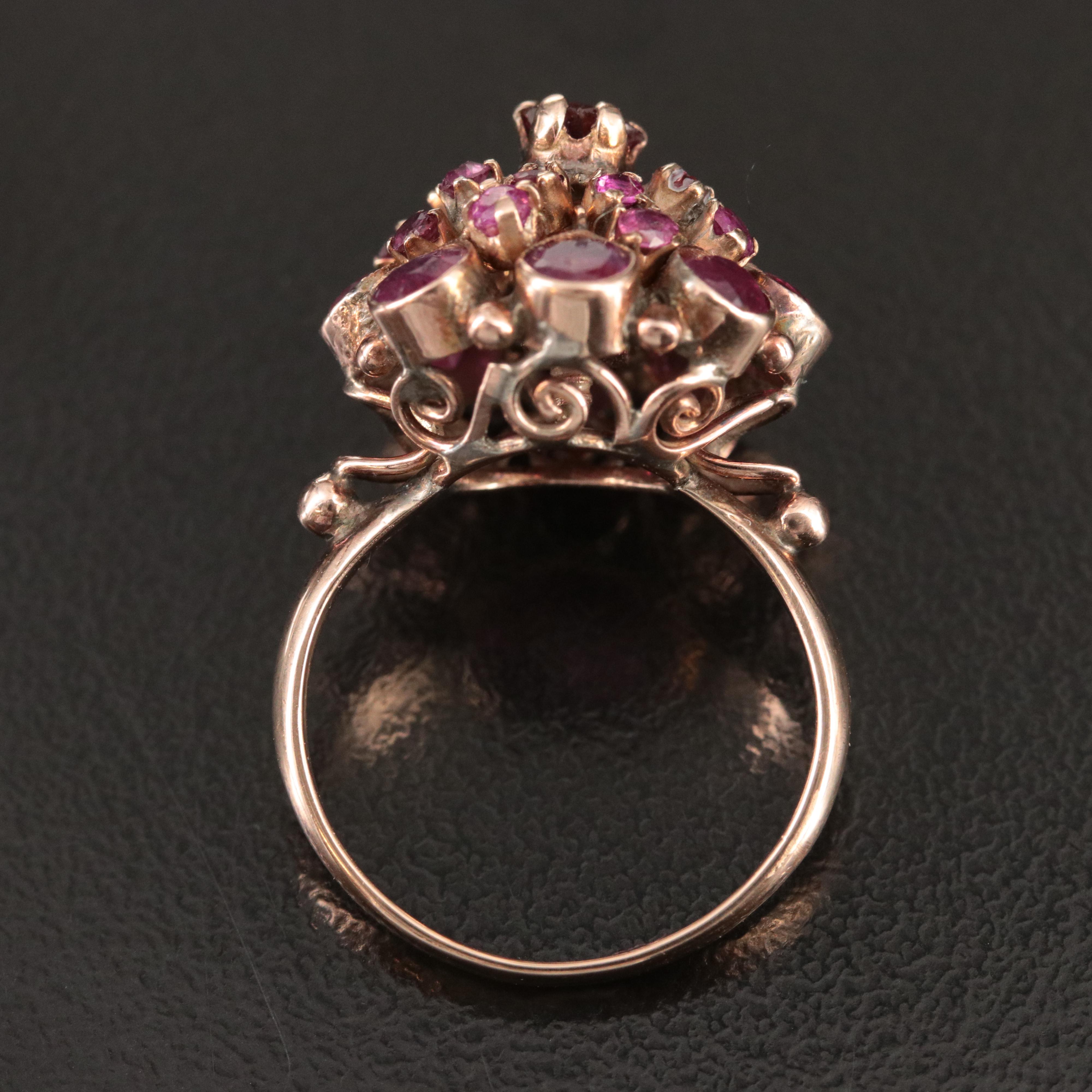 Vintage 8K Rose Gold Ruby Princess Ring