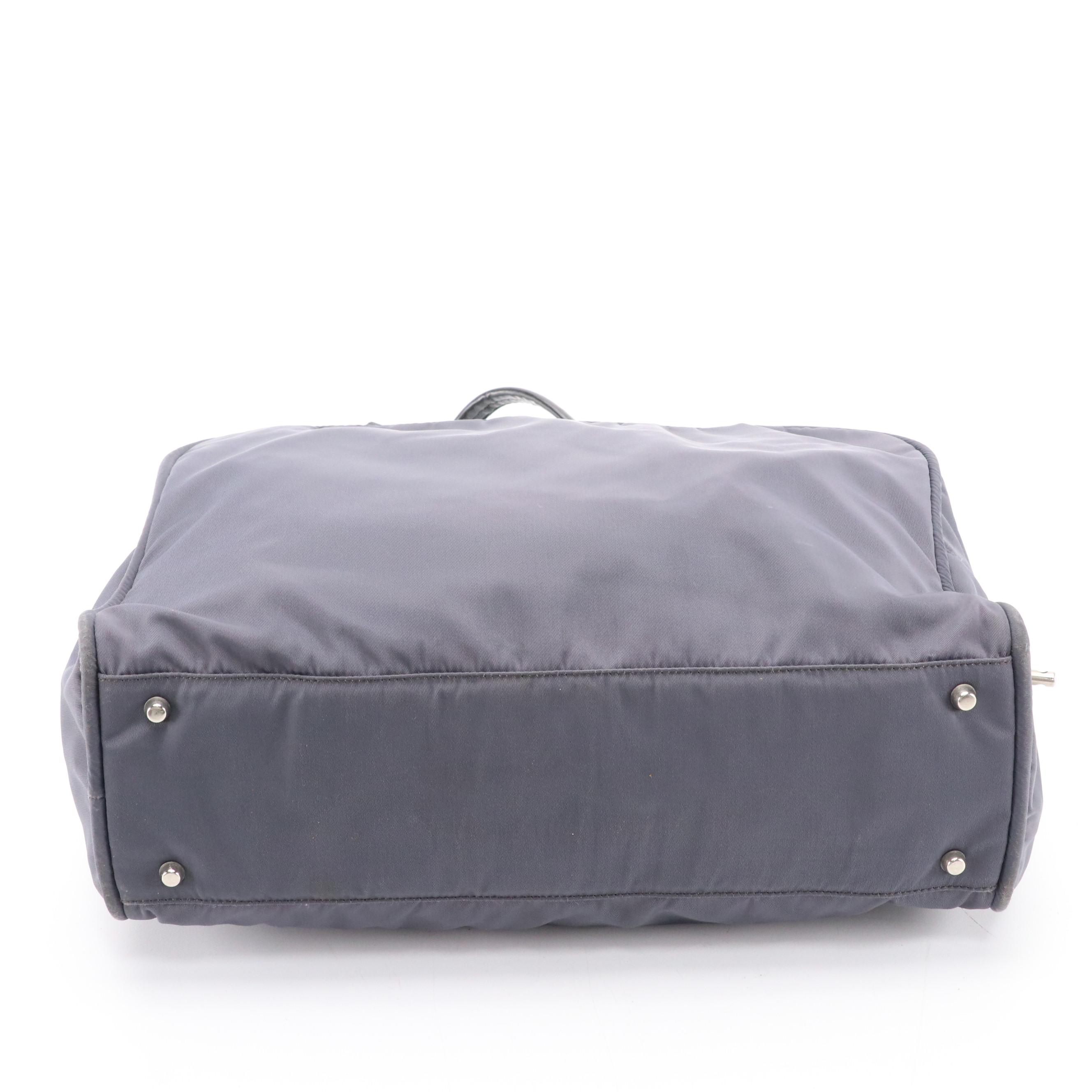Prada Top Handle Bag in Grey Tessuto Nylon