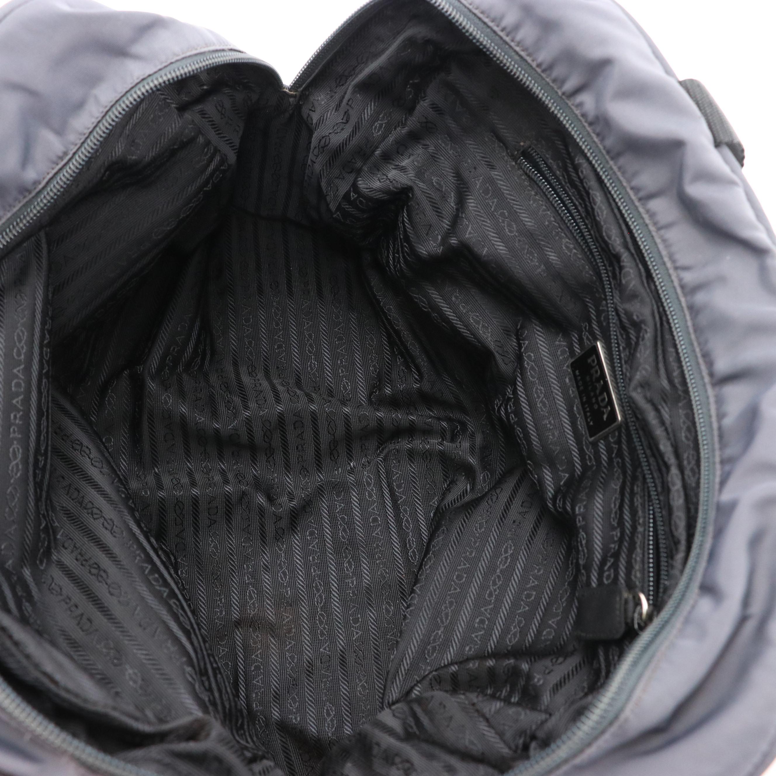 Prada Top Handle Bag in Grey Tessuto Nylon