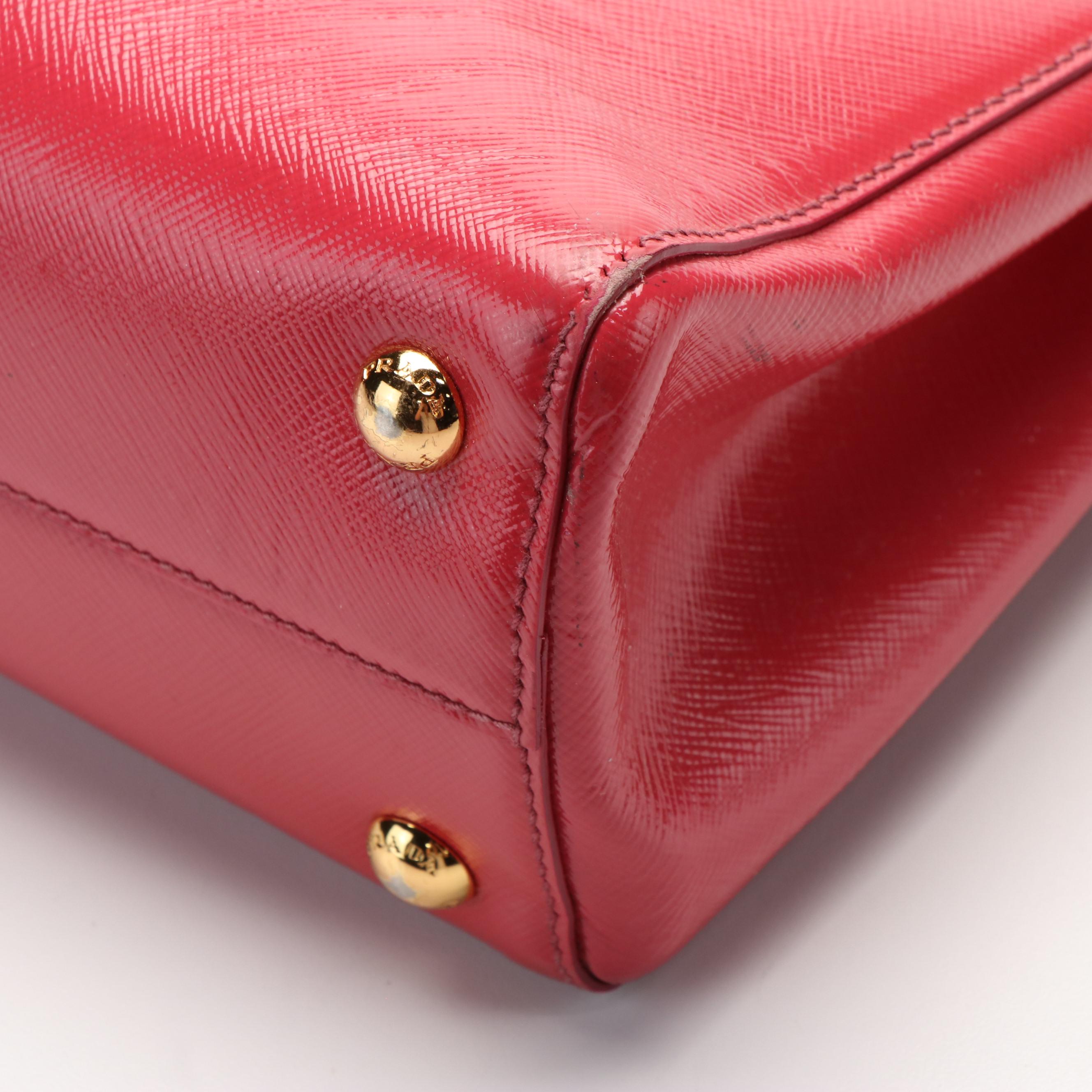 Prada Vernice Leather Convertible Tote Bag