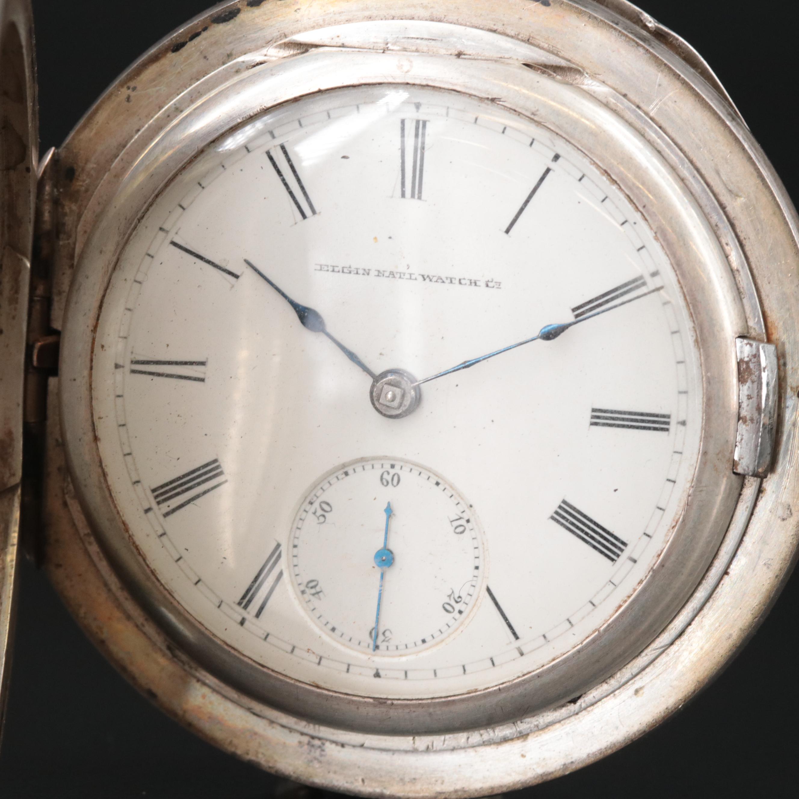 1883 Elgin National Watch Co. Coin Silver Key Wind and Set Pocket Watch