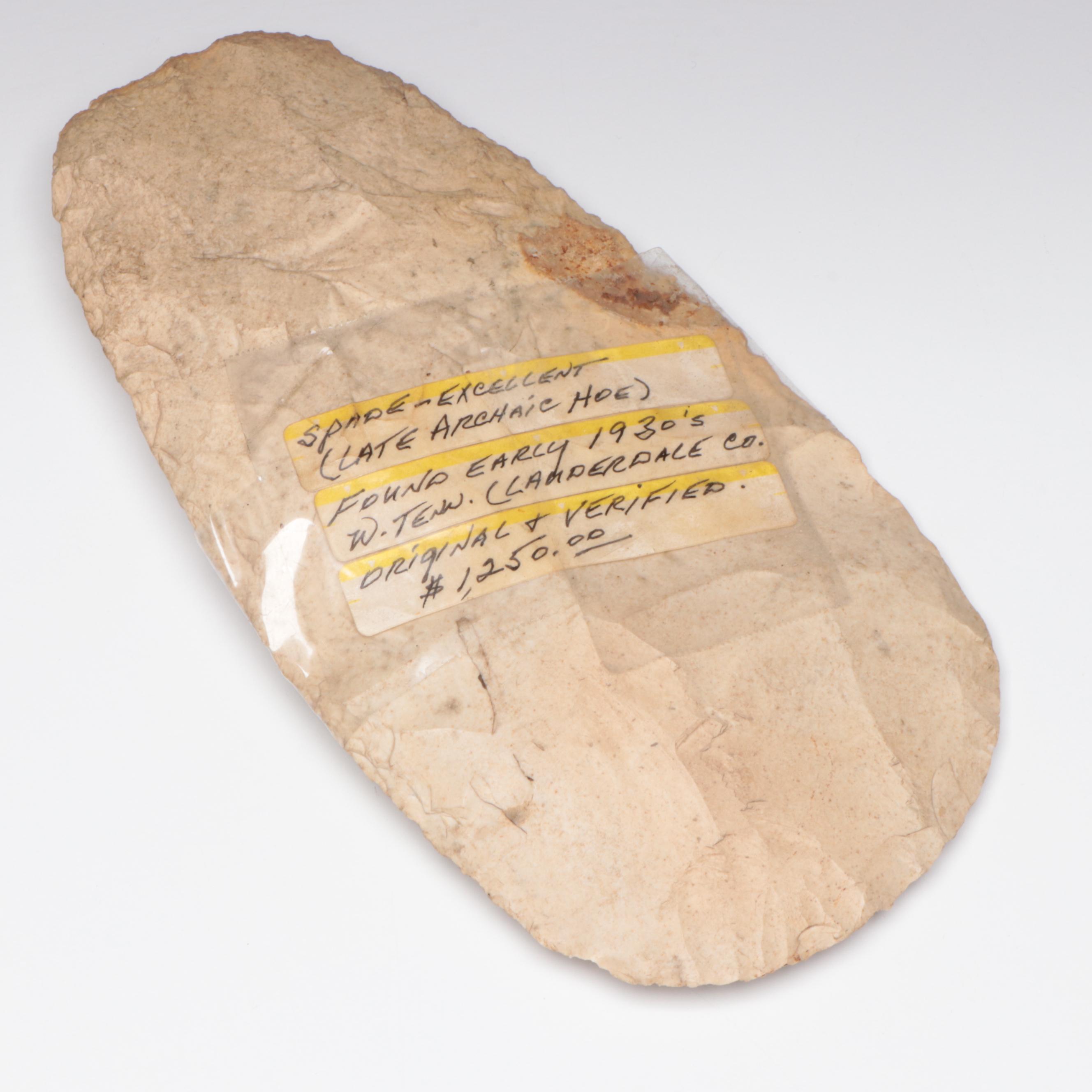 Woodland Period Mill Creek Chert Hoe, 2500 BP