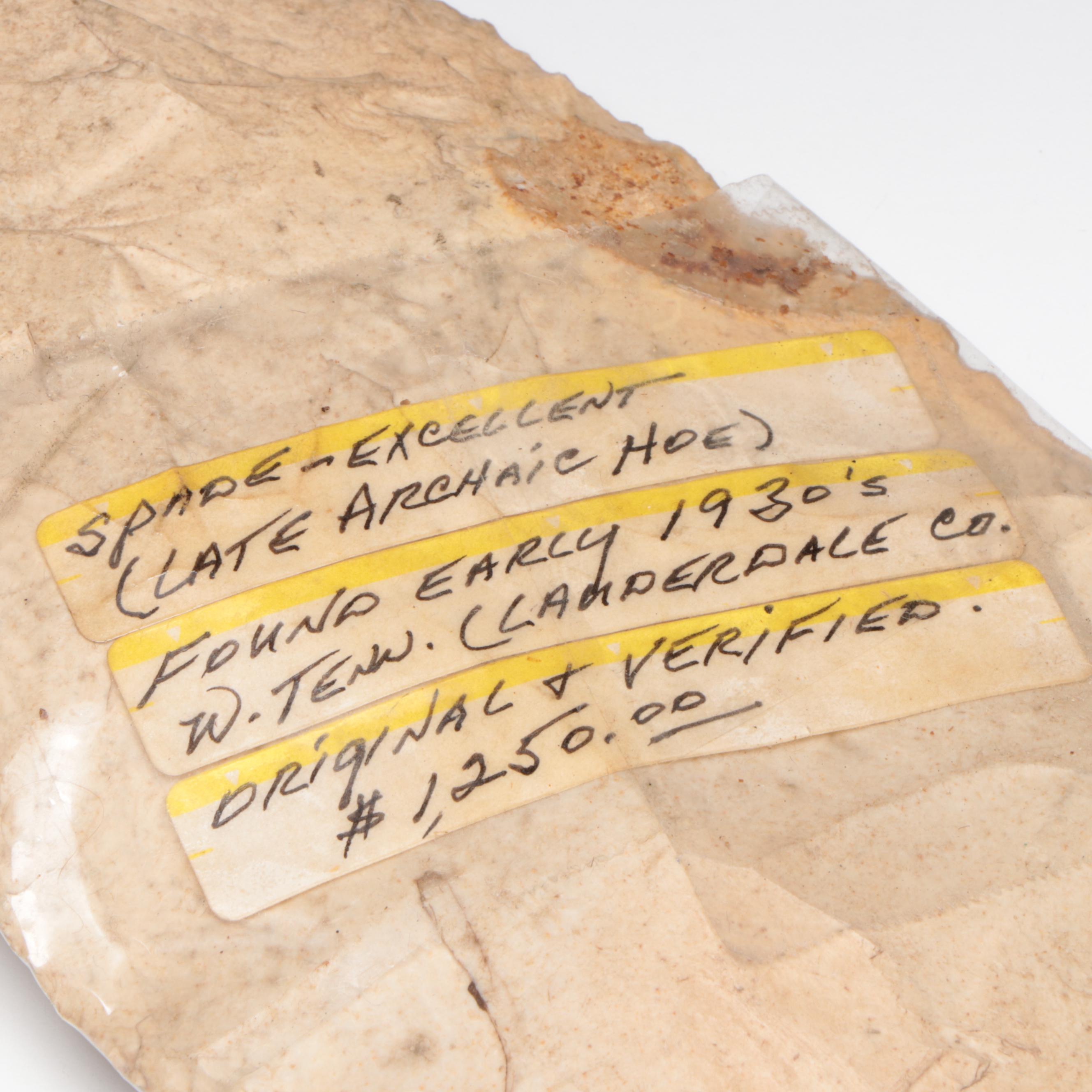 Woodland Period Mill Creek Chert Hoe, 2500 BP