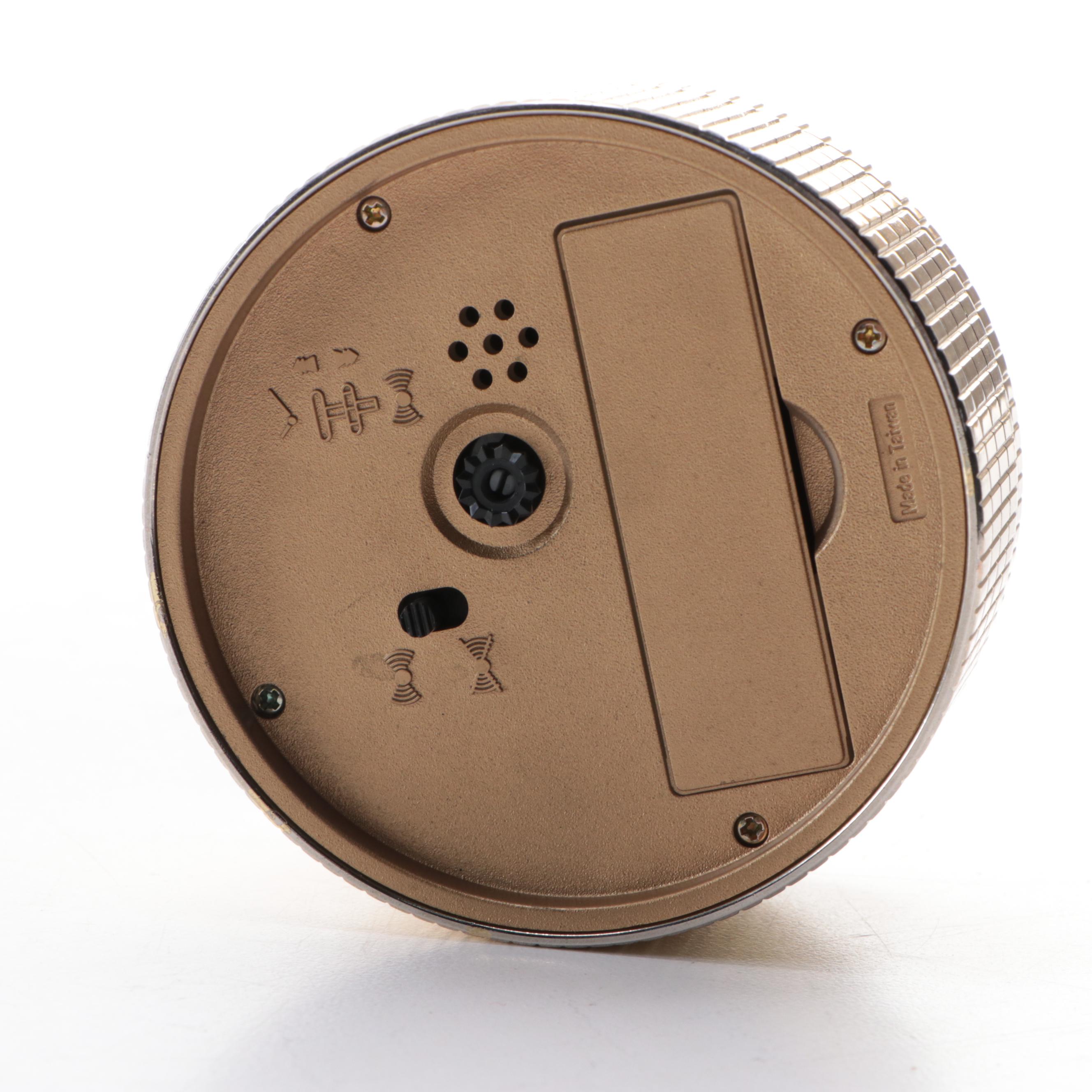 Brass Battery-Powered Desk Clock with Brass Duck Planters and Figurine