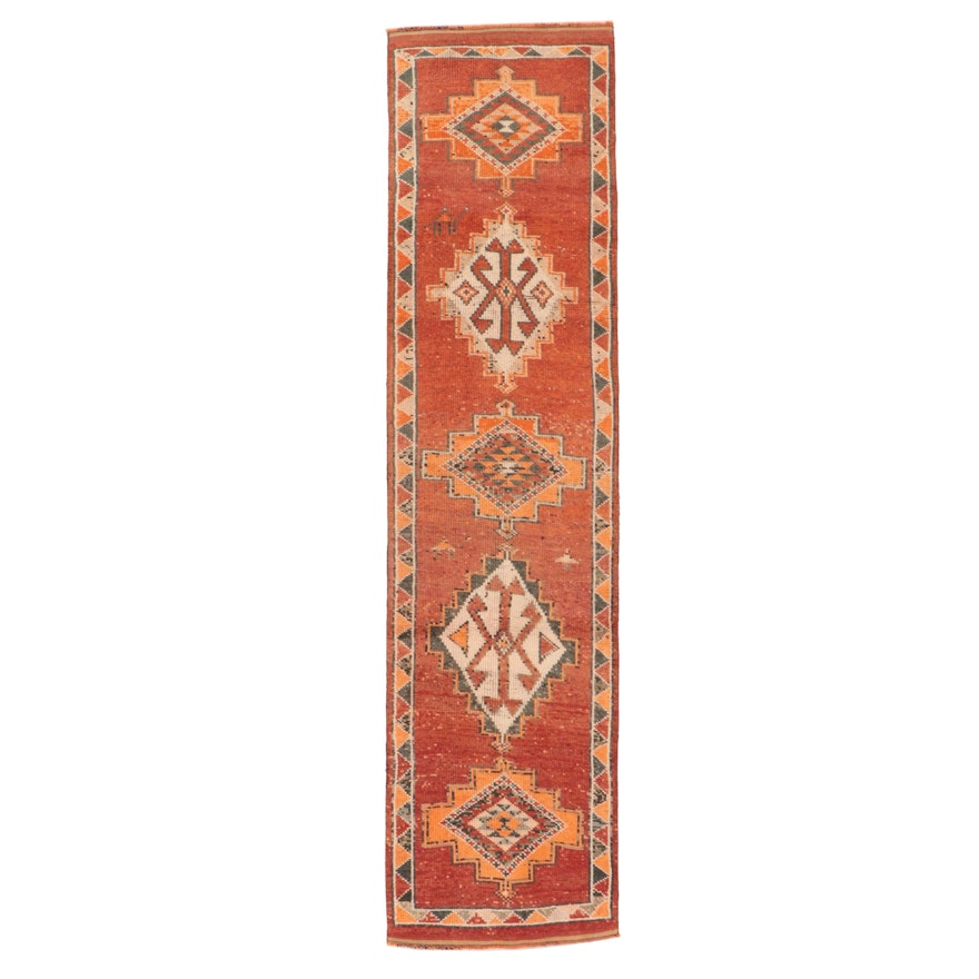 2'9 x 11'5 Hand-Knotted Turkish Oushak Carpet Runner
