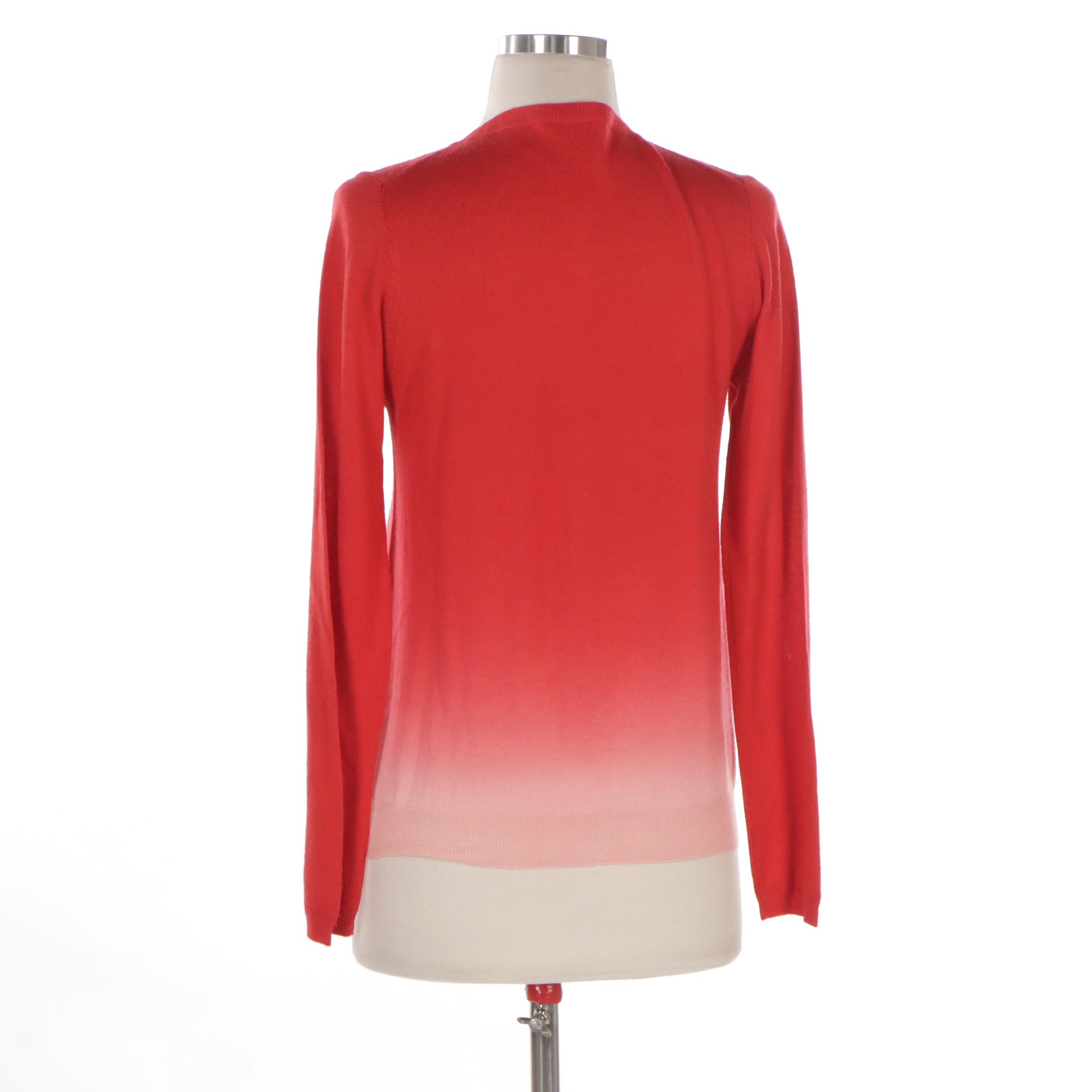 Prada Ombré Silk and Wool Blend Cardigan