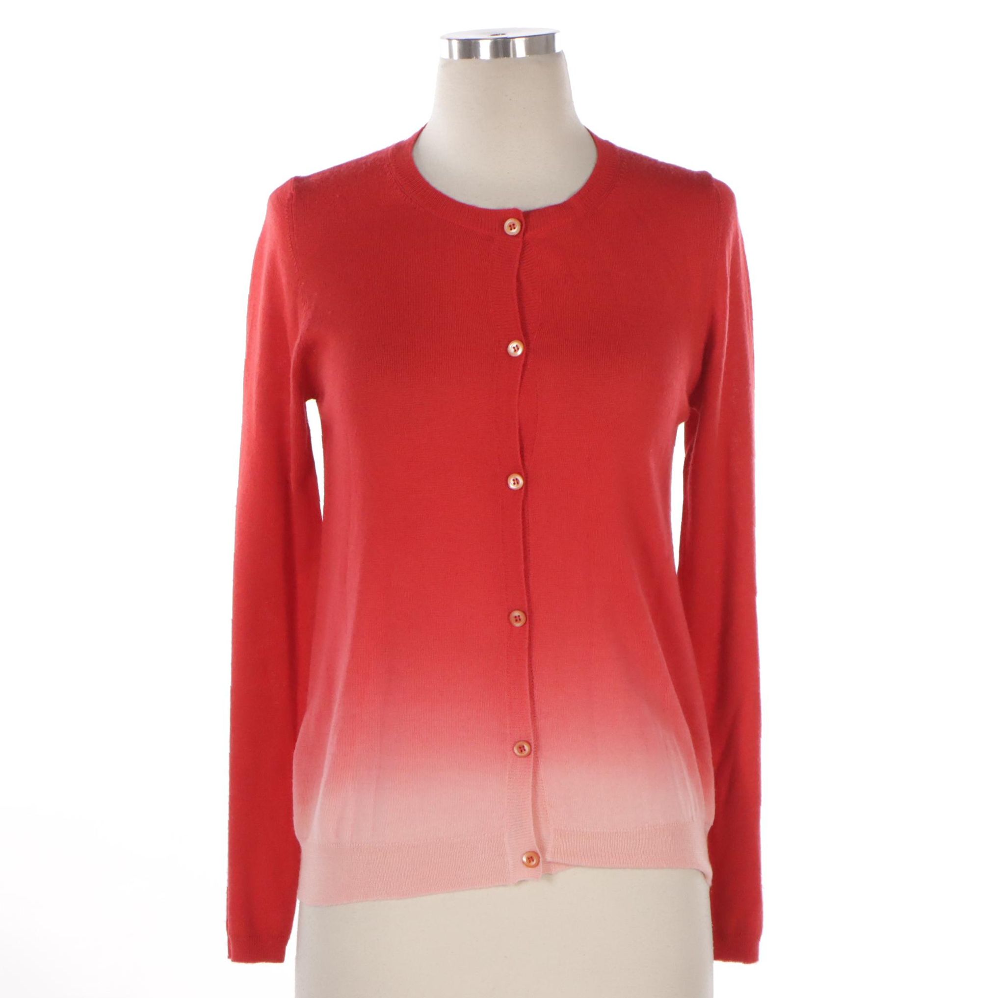 Prada Ombré Silk and Wool Blend Cardigan