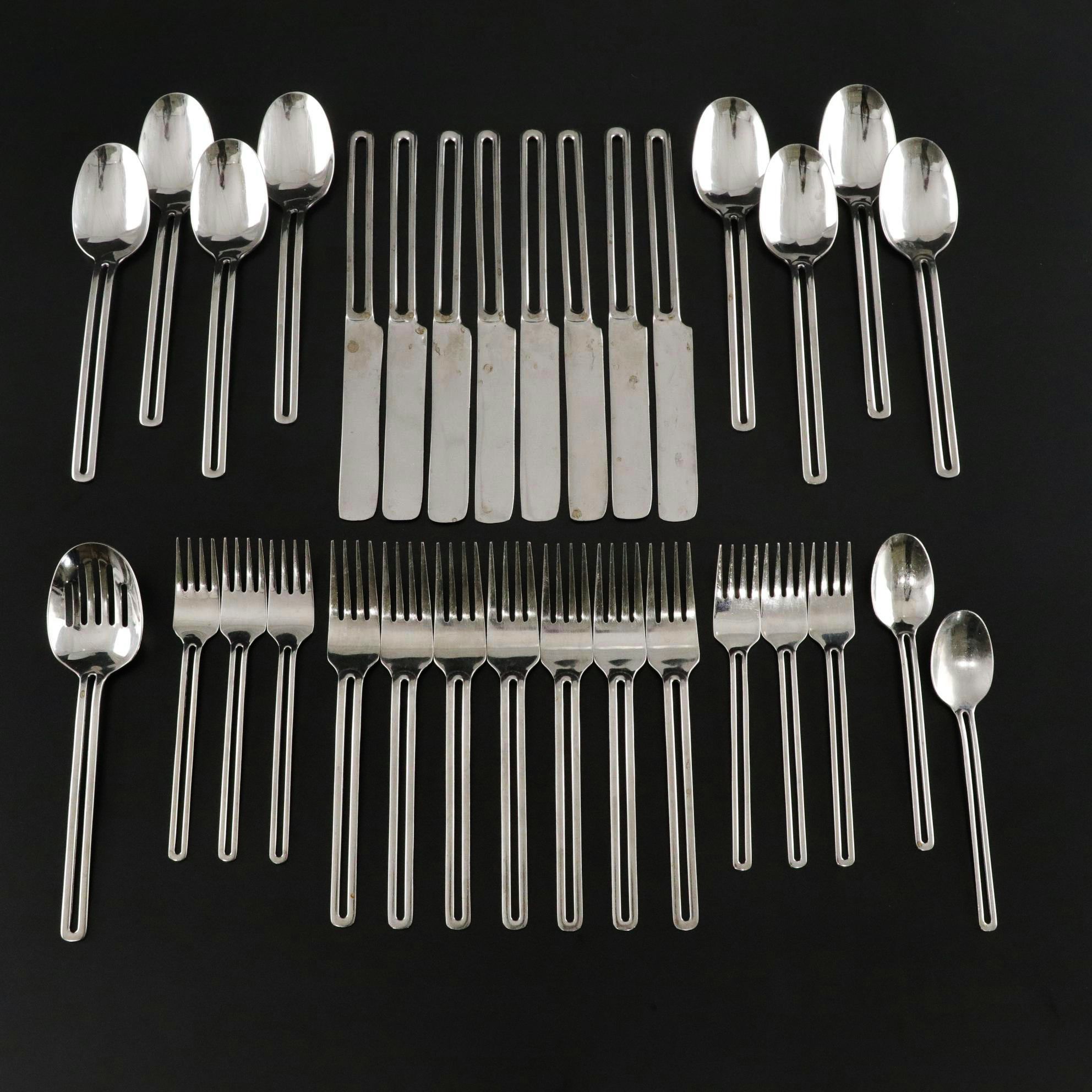 Towle "Nordic" 18/10 Stainless Steel Slit-Handle Flatware Set, 1989