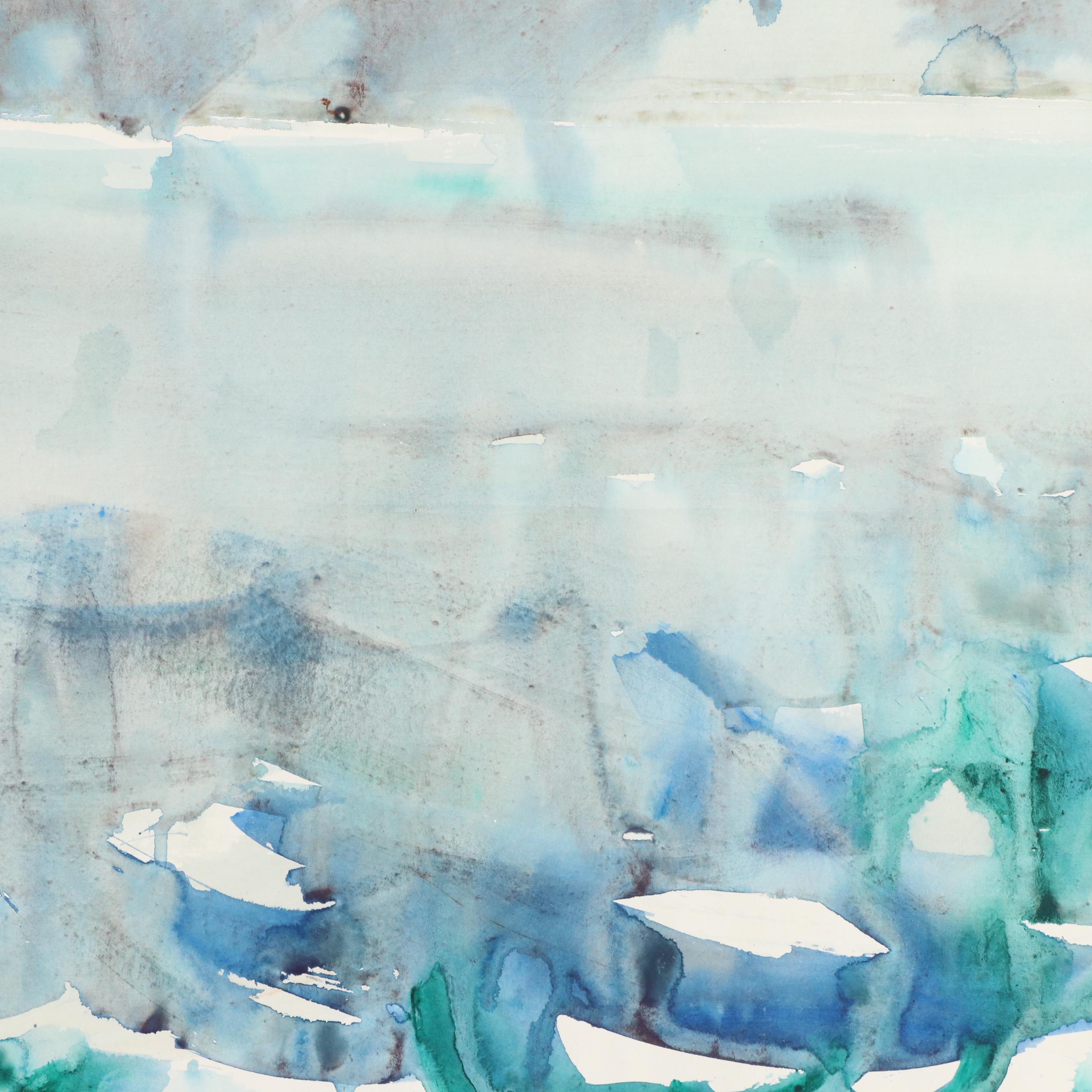 Jack Meanwell Abstract Modern Watercolor Painting, 1978