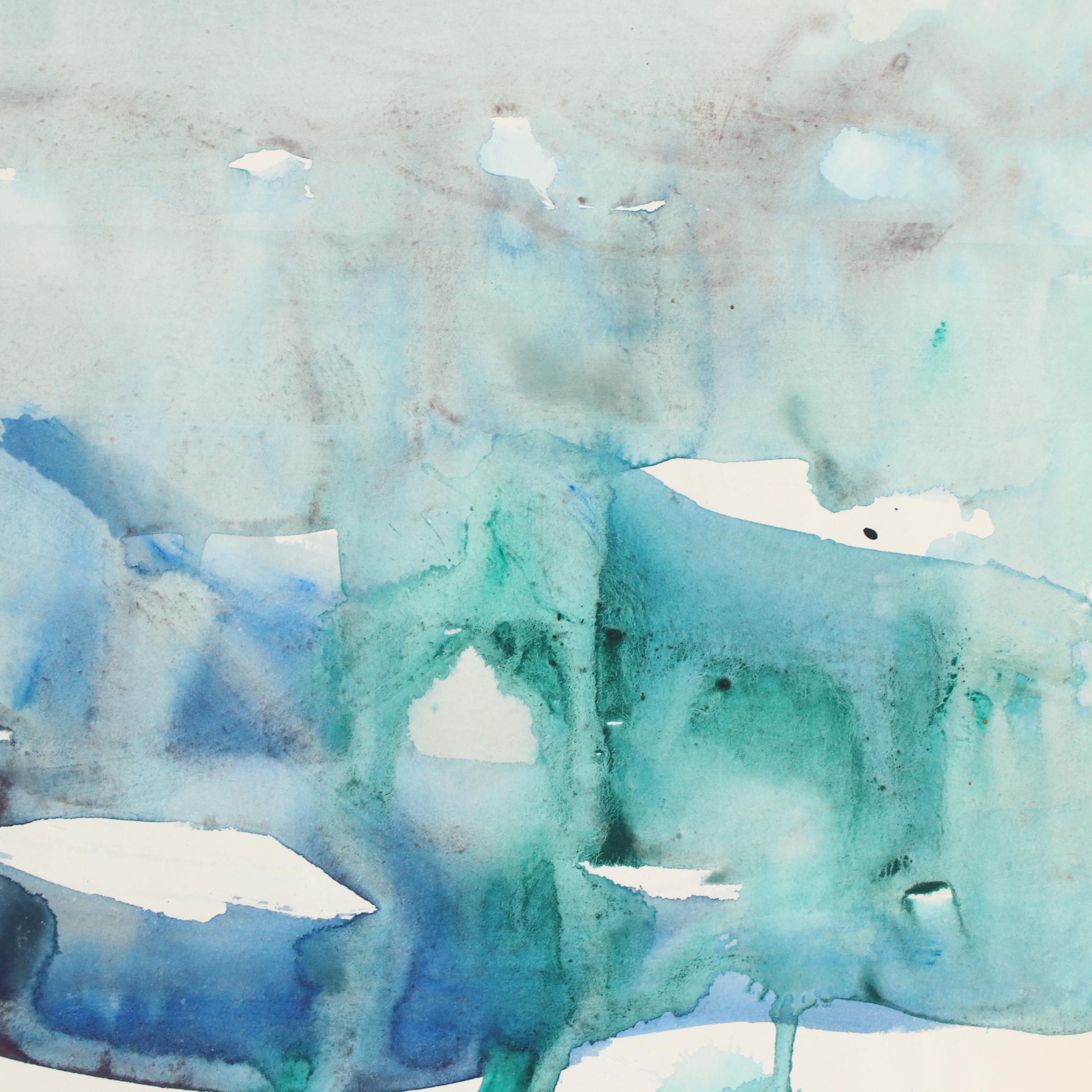 Jack Meanwell Abstract Modern Watercolor Painting, 1978